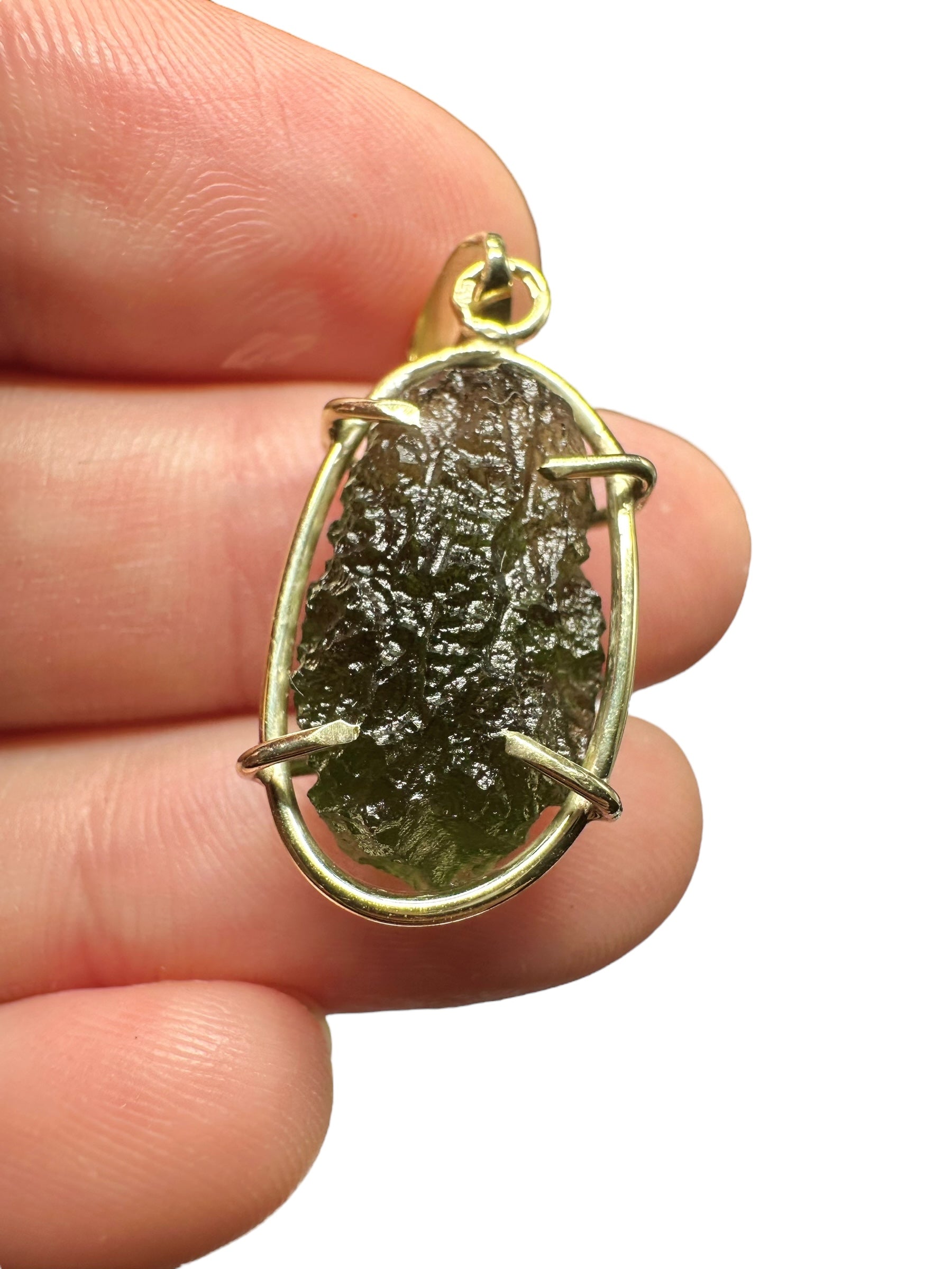Gold moldavite pendant 3,1g