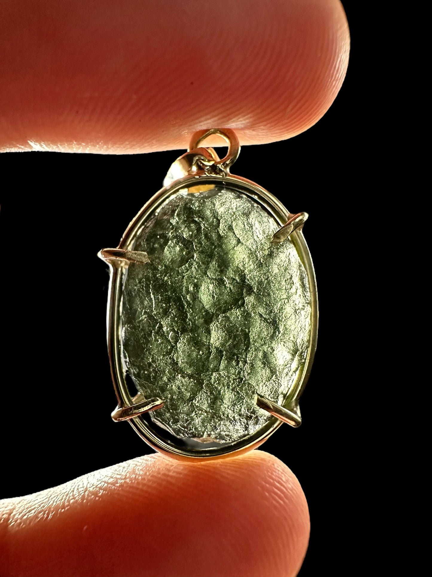 Pendente in Oro con Moldavite – ZP/V019