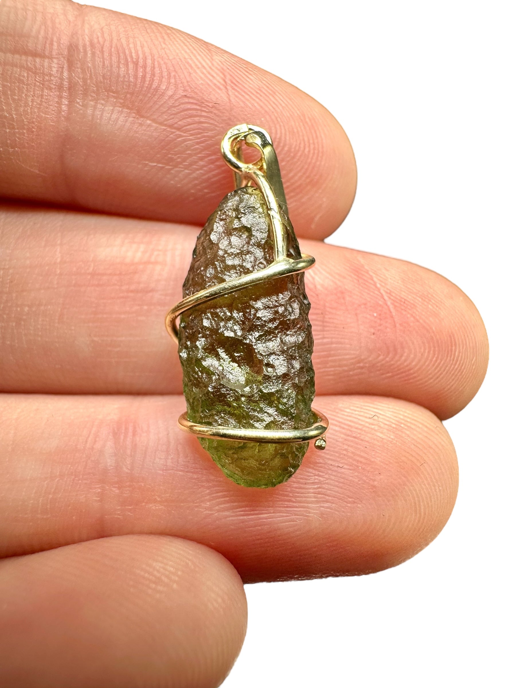 Gold moldavite pendant 1,9g - ZP/V020