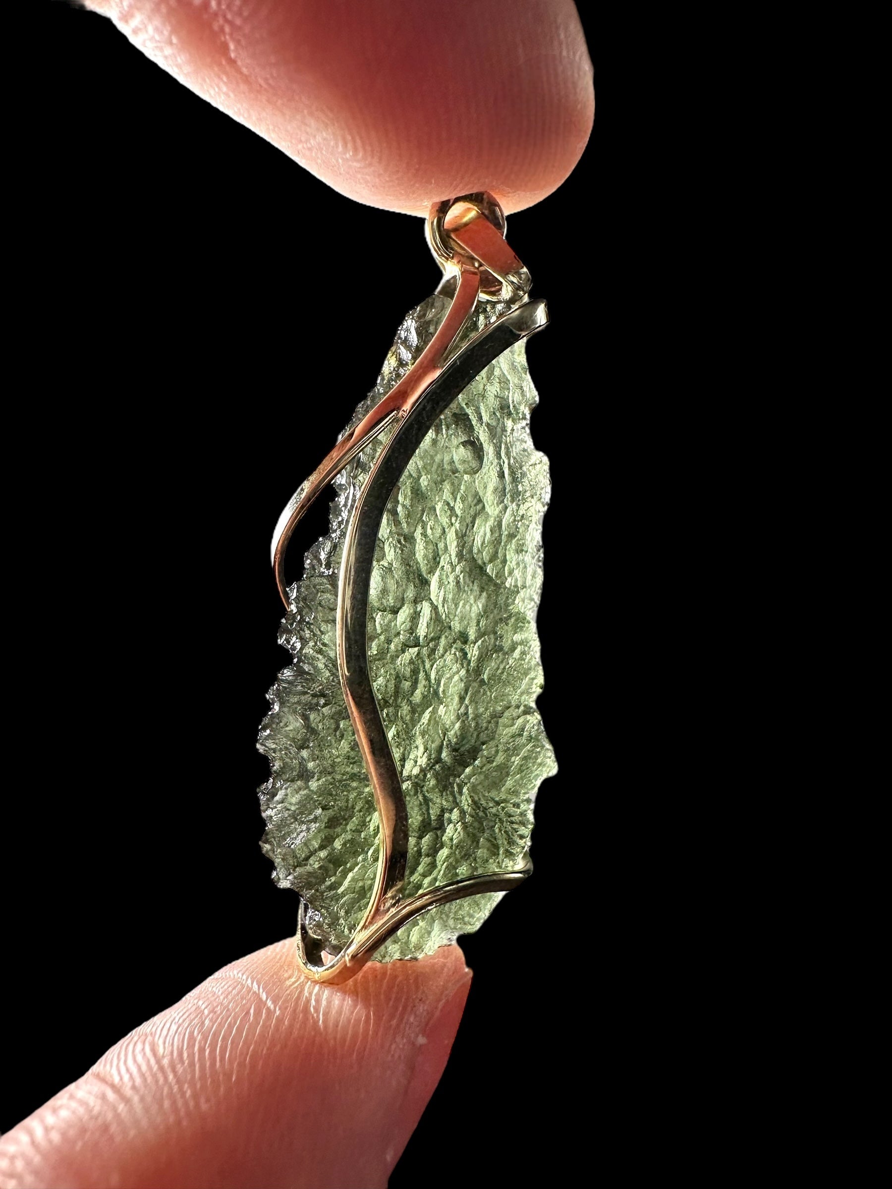 Gold moldavite pendant 6,3g - ZP/V025