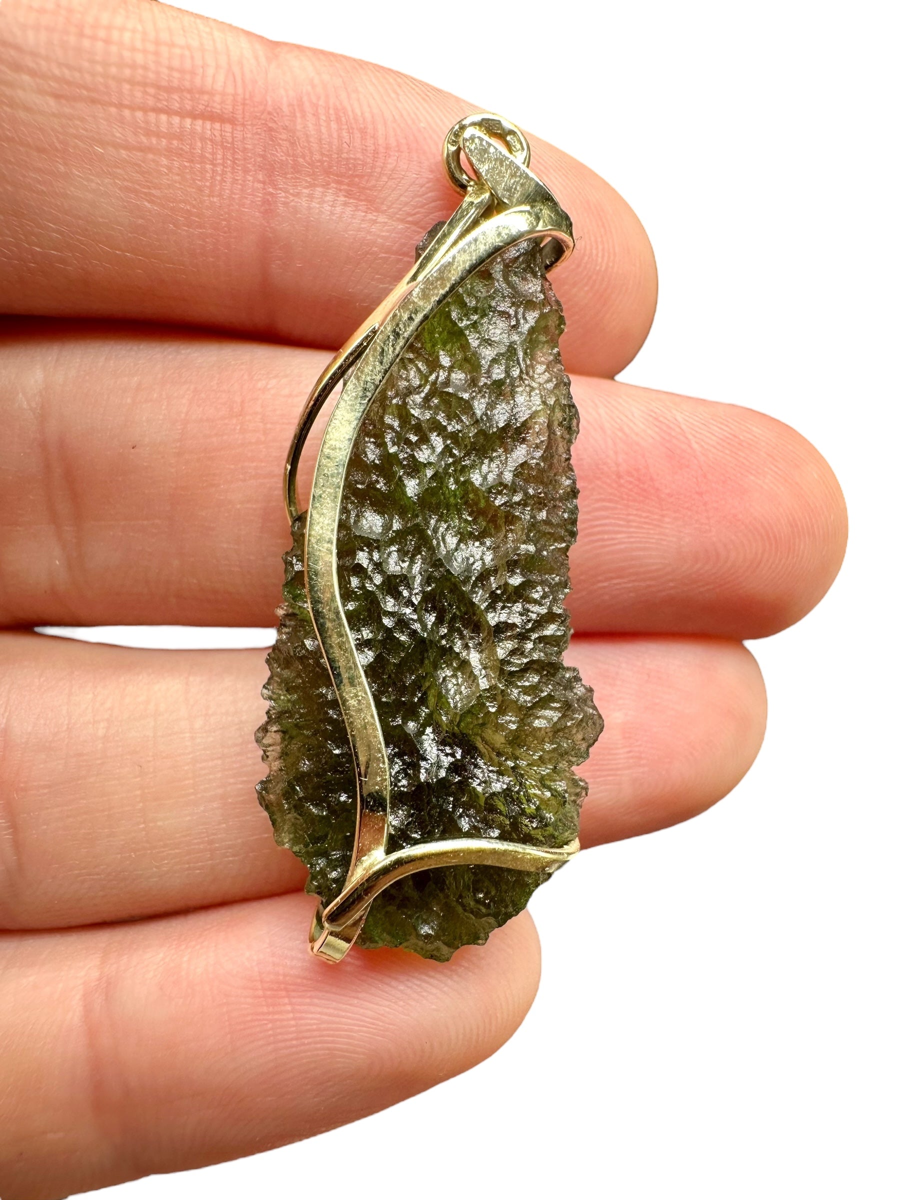 Gold moldavite pendant 6,3g