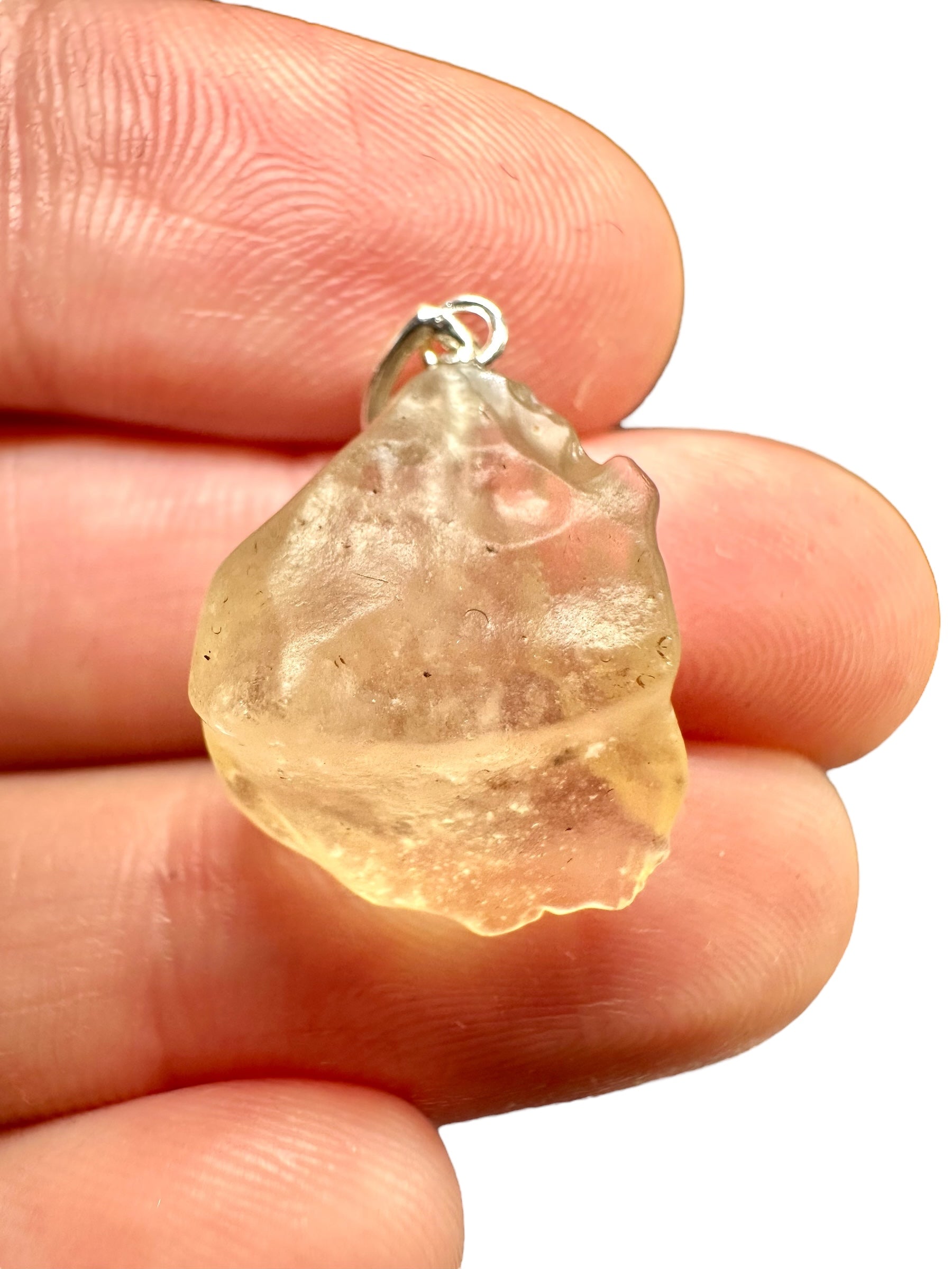 Silver pendant made of Libyan desert glass 2,2g