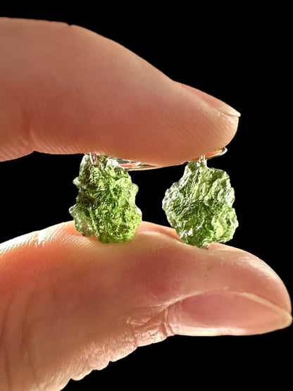Orecchini d'argento con Moldavite – SN/V008