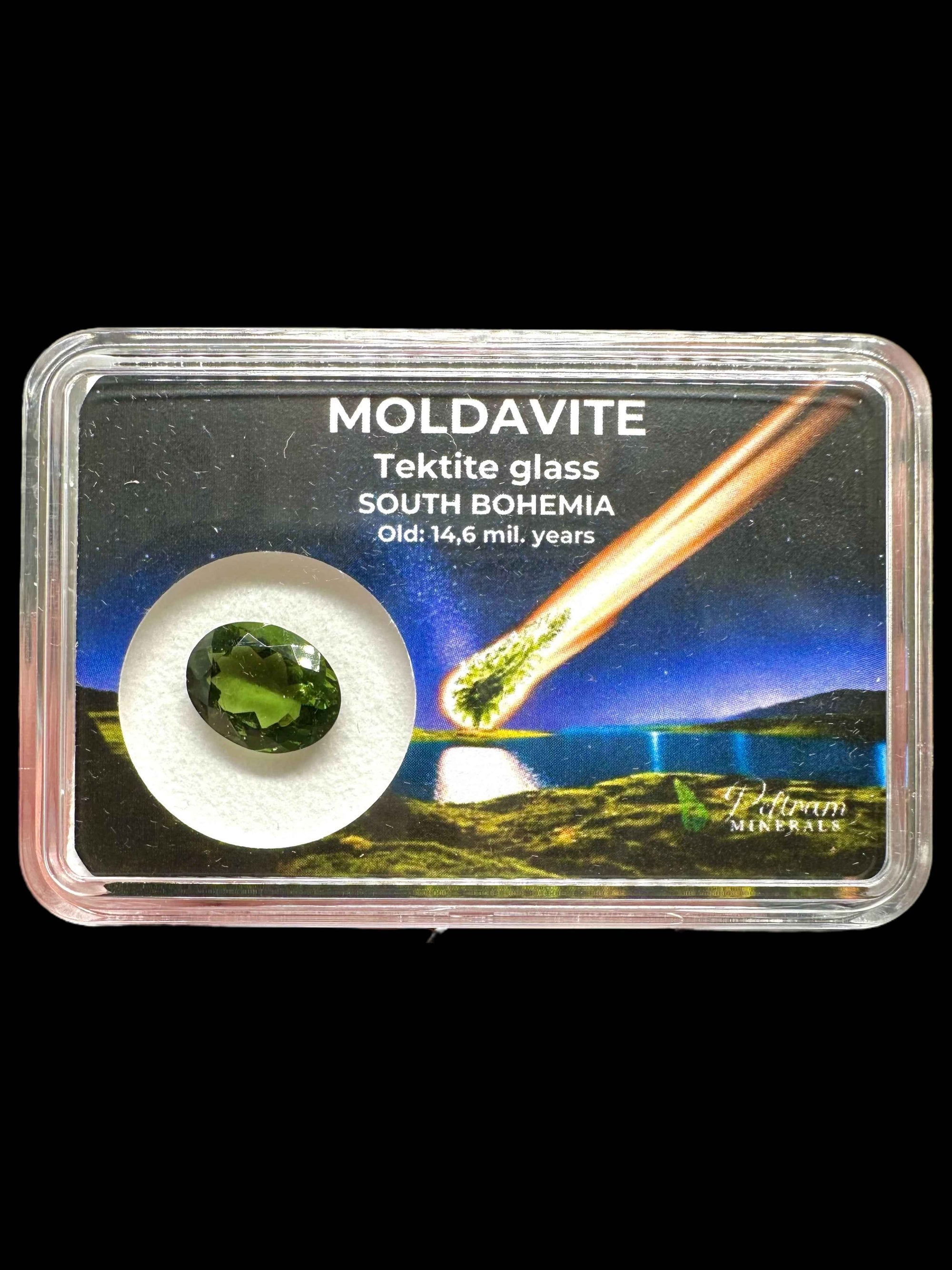 Moldavite faccettata in scatola 2,3ct - BV047