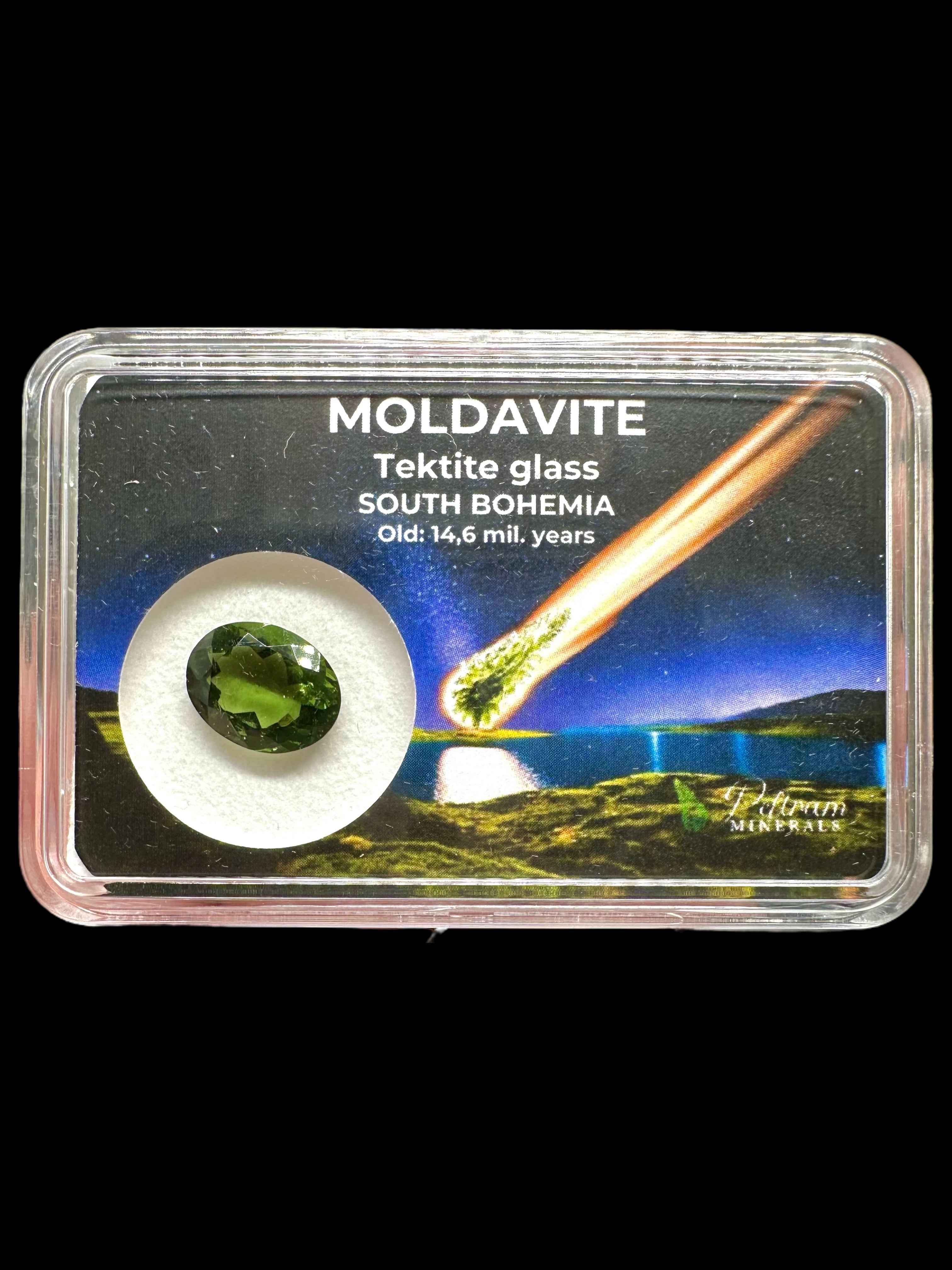 Moldavite faccettata in scatola 2,3ct - BV047