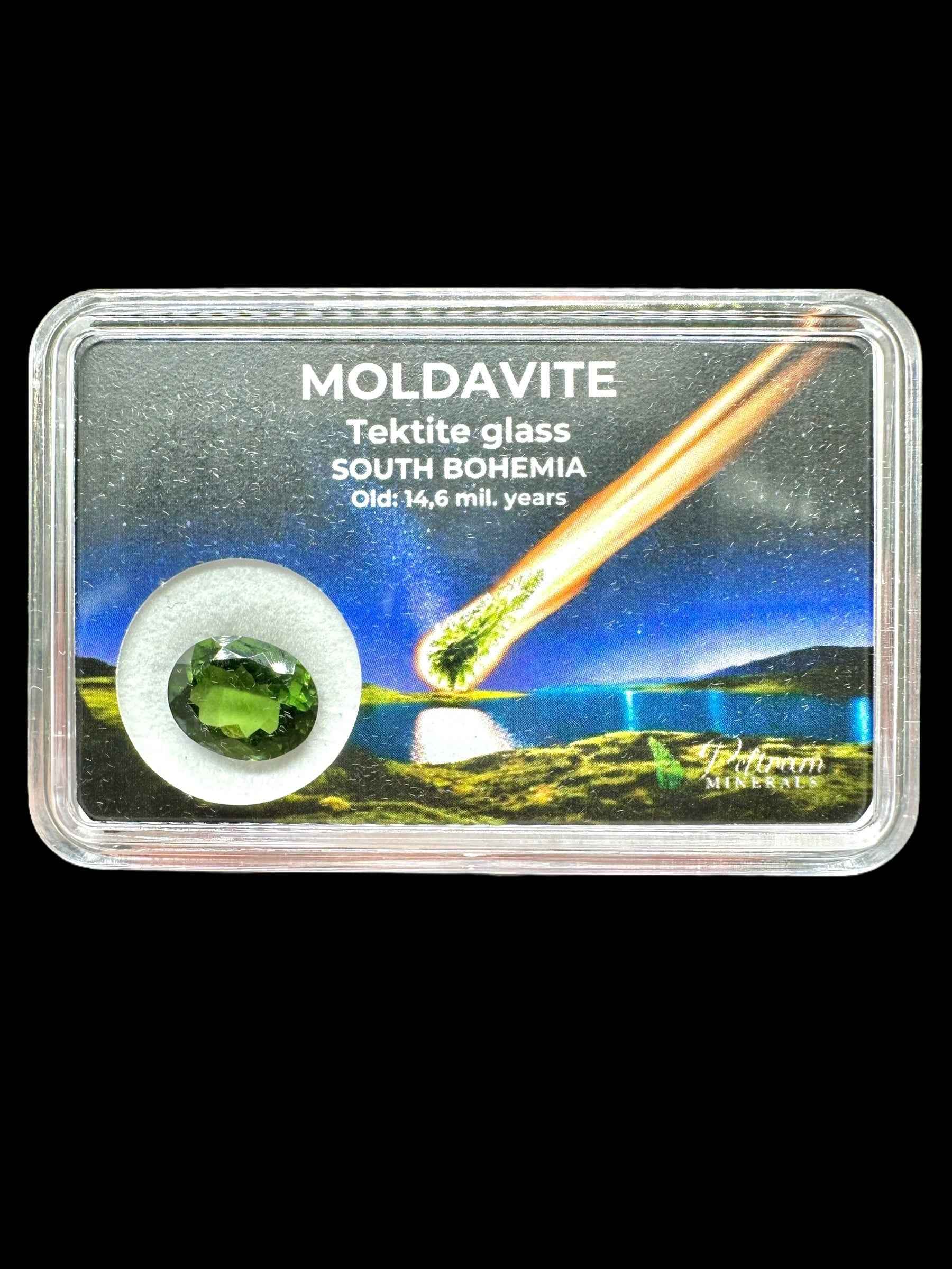 Moldavite faccettata in scatola 2,5ct - BV048