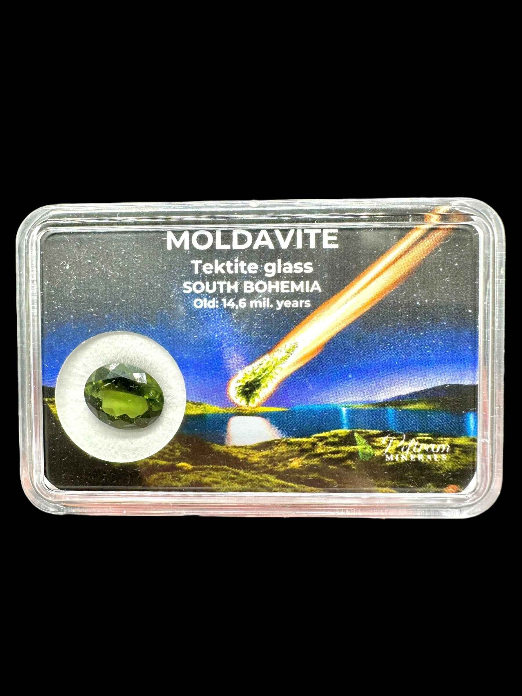 Moldavite faccettata in scatola 2,2ct - BV053