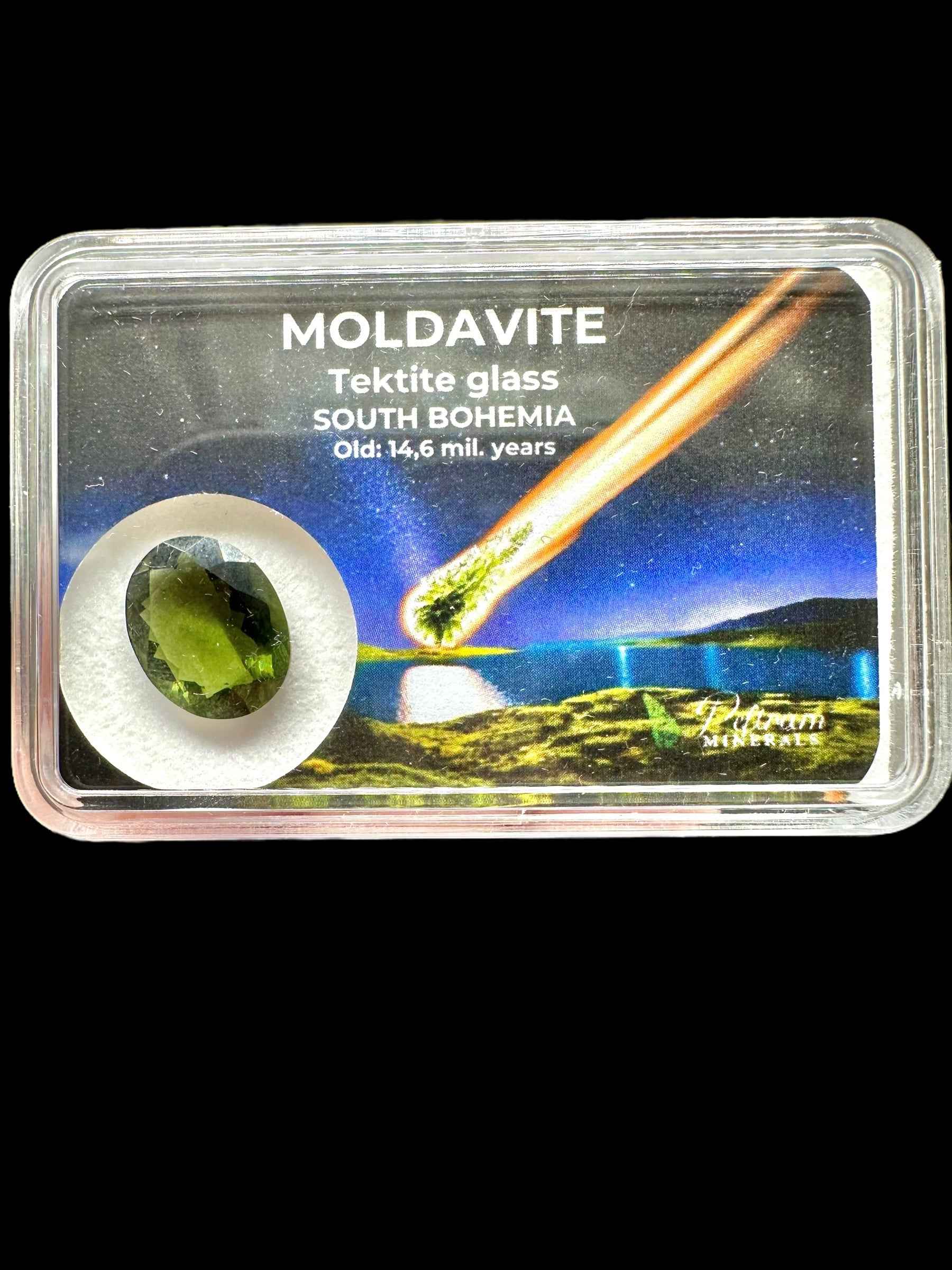 Moldavite faccettata in scatola 3,2ct - BV057