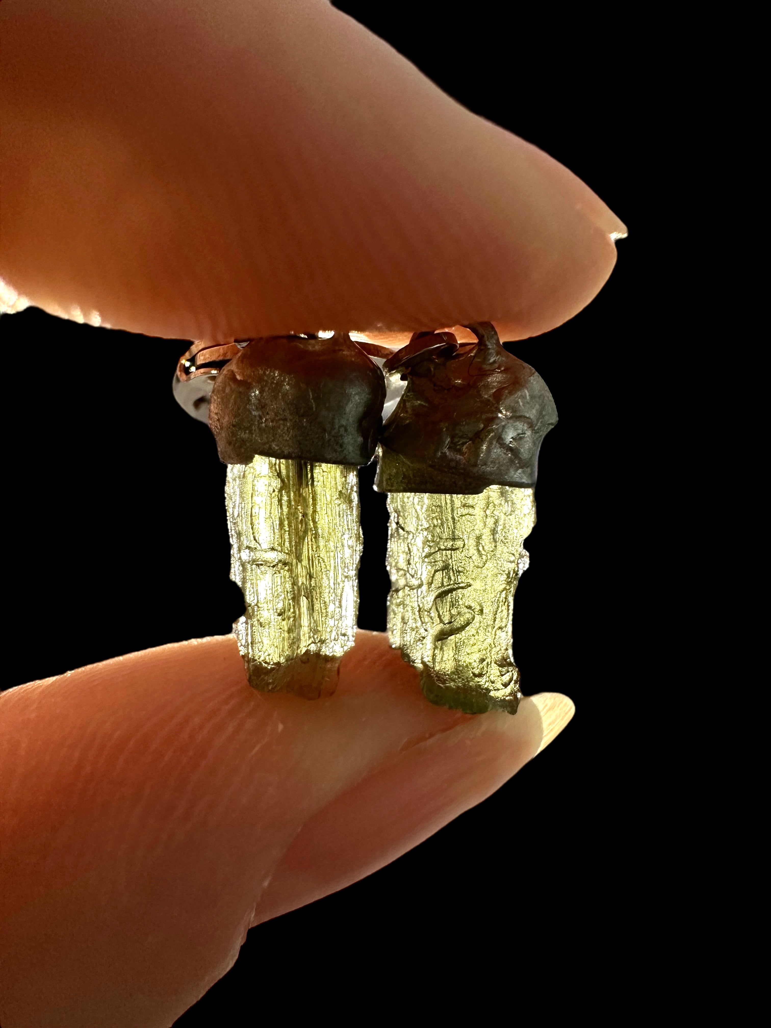 Moldavite earrings - N2/V014