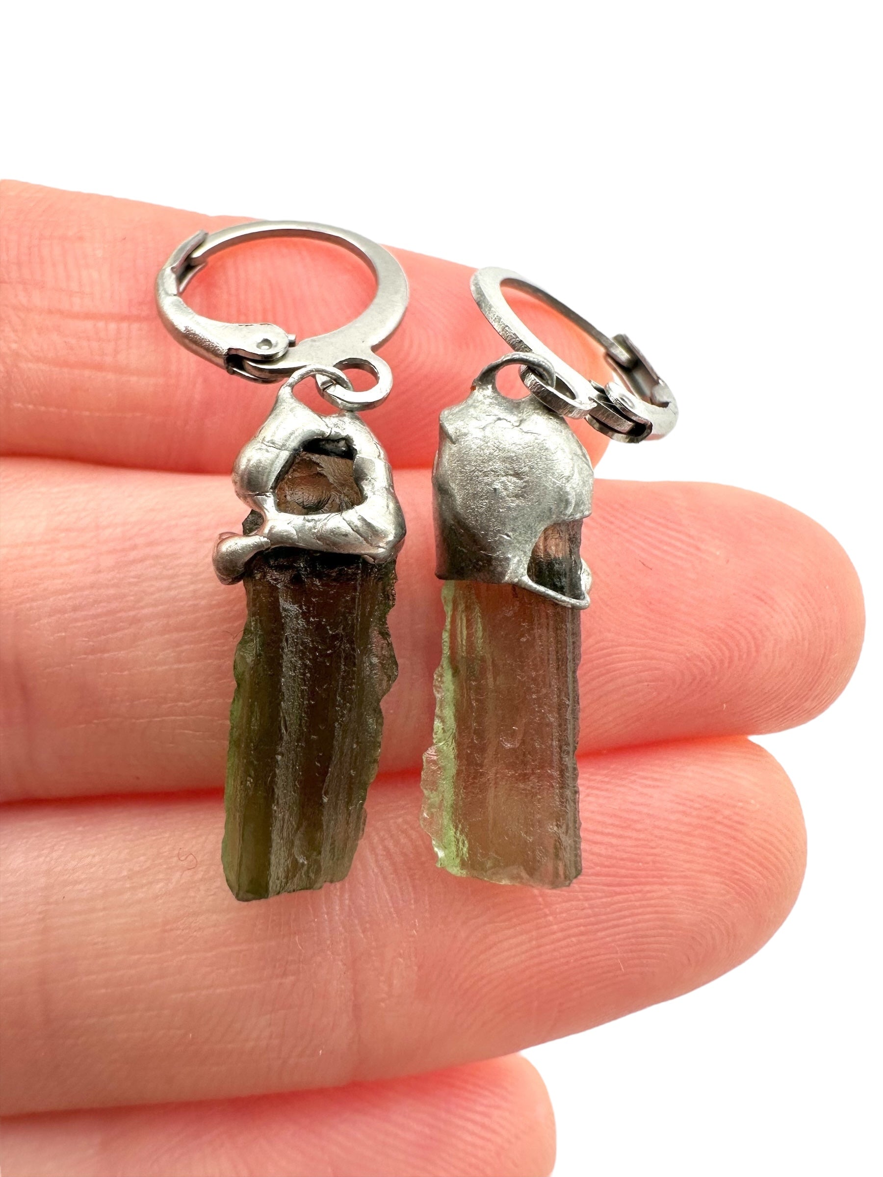 Moldavite earrings - N2/V016