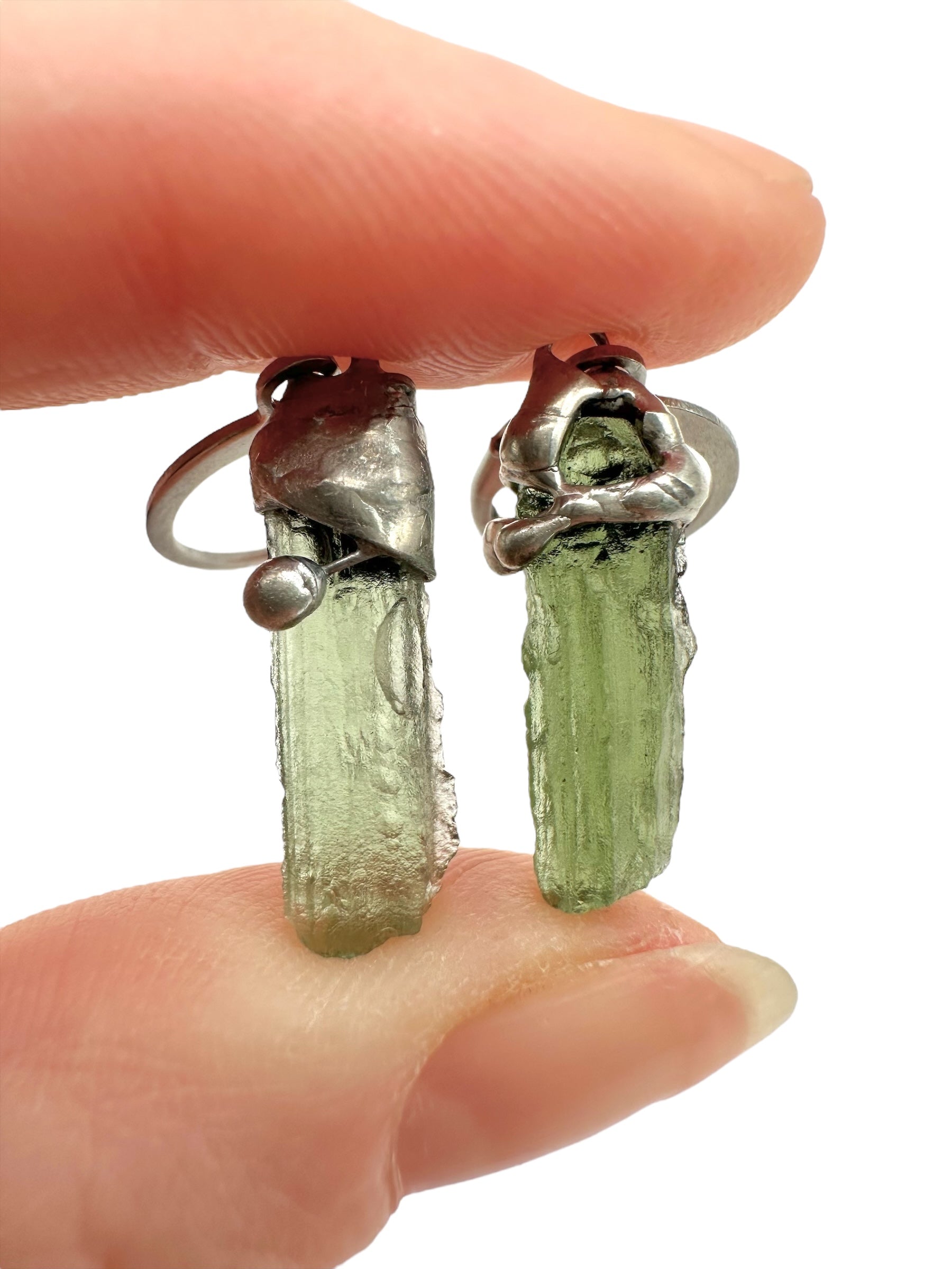 Moldavite earrings - N2/V016