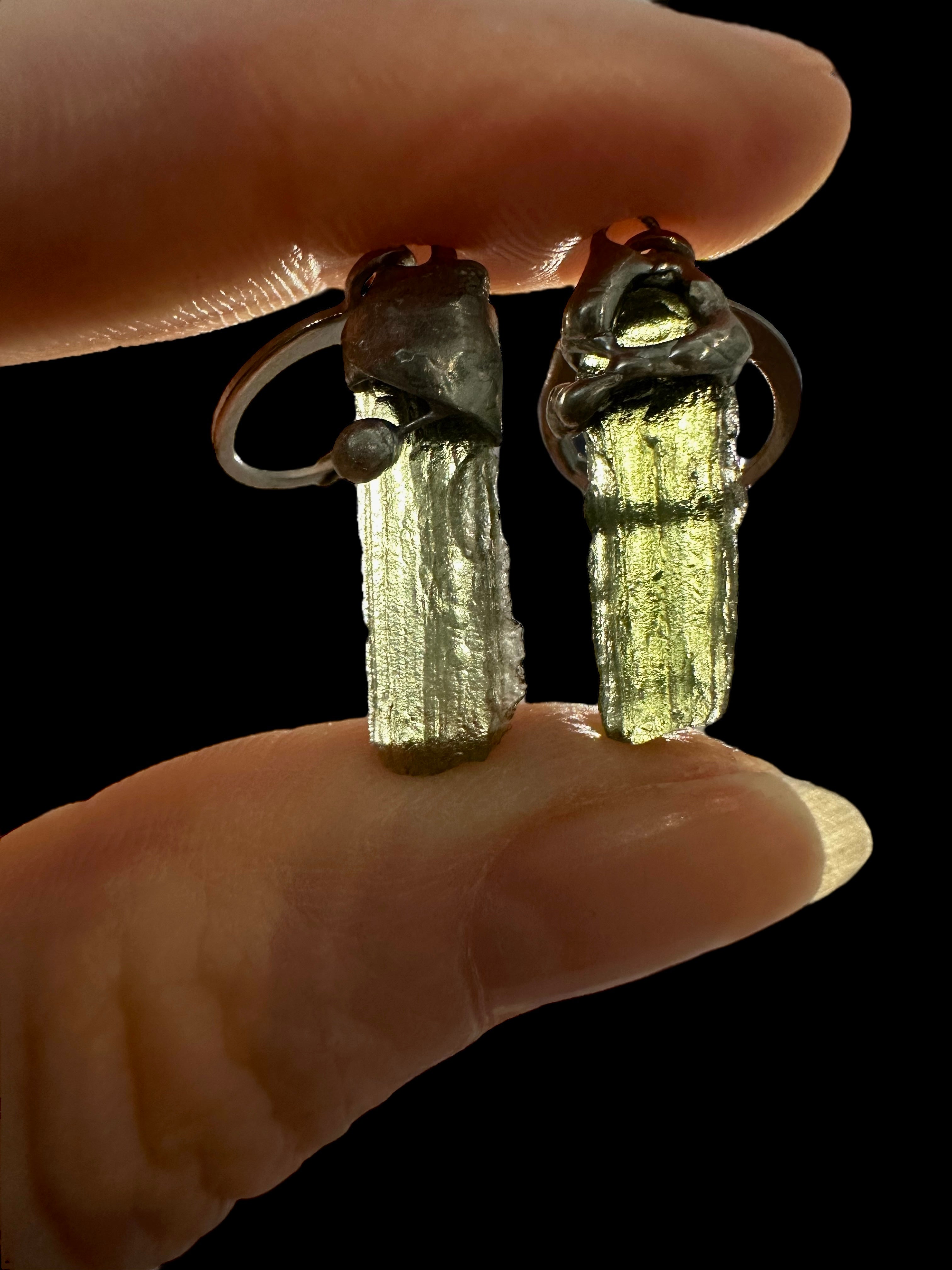 Moldavite earrings - N2/V016