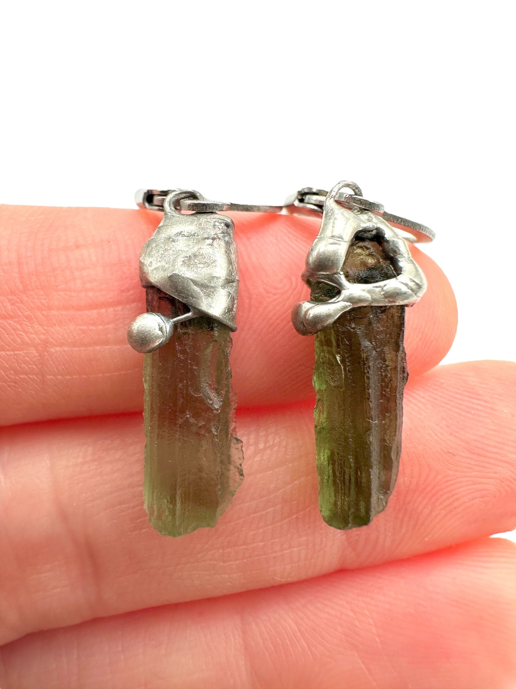 Moldavite earrings