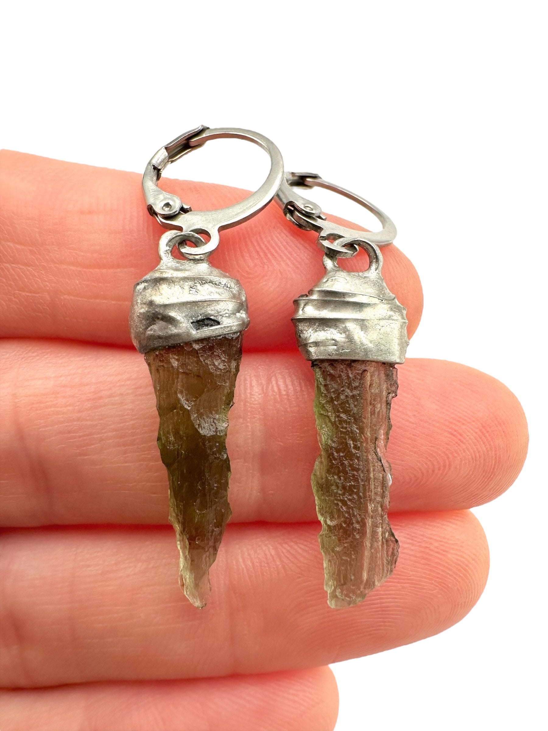Moldavite earrings - N2/V017