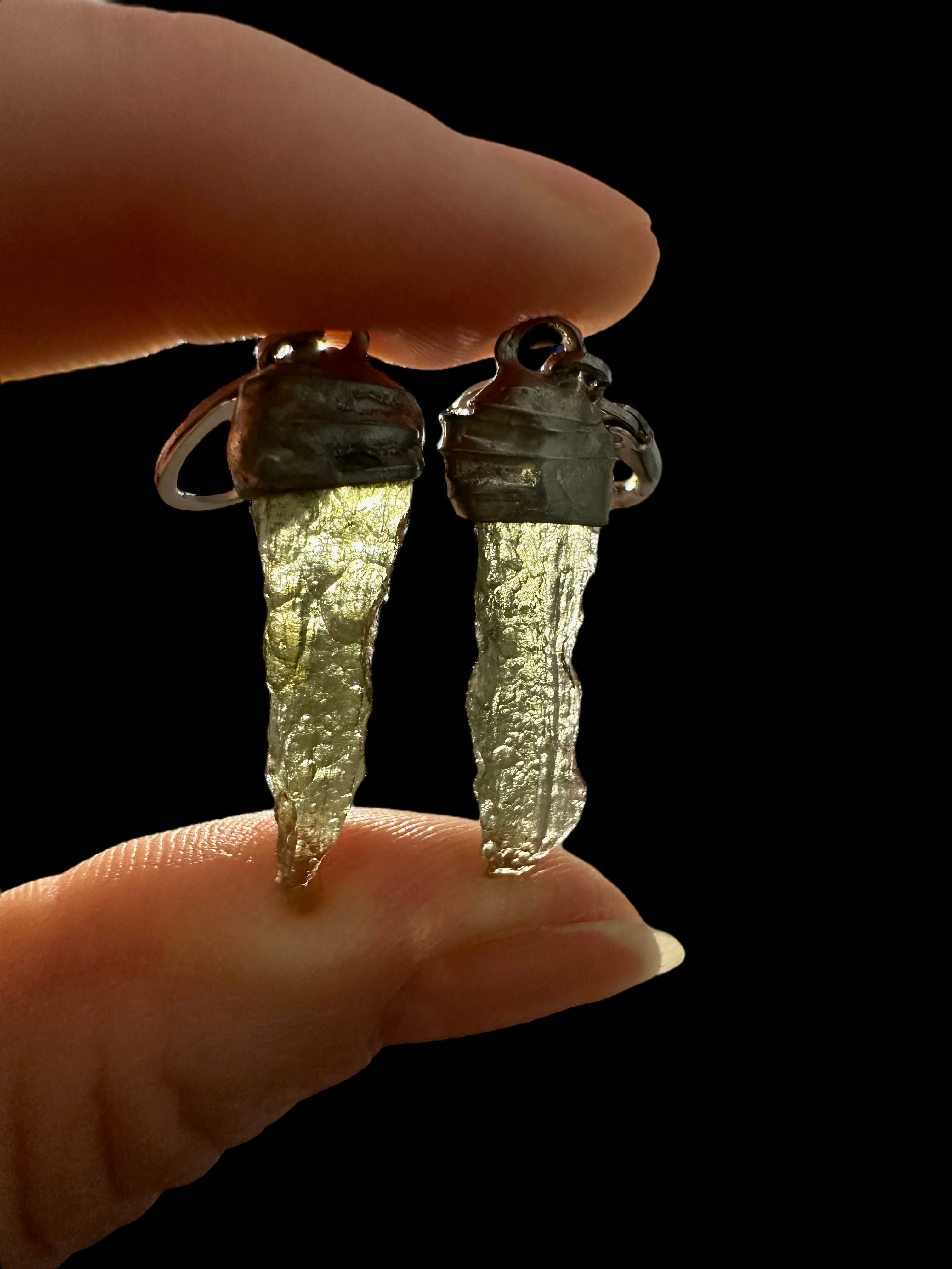 Moldavite earrings - N2/V017