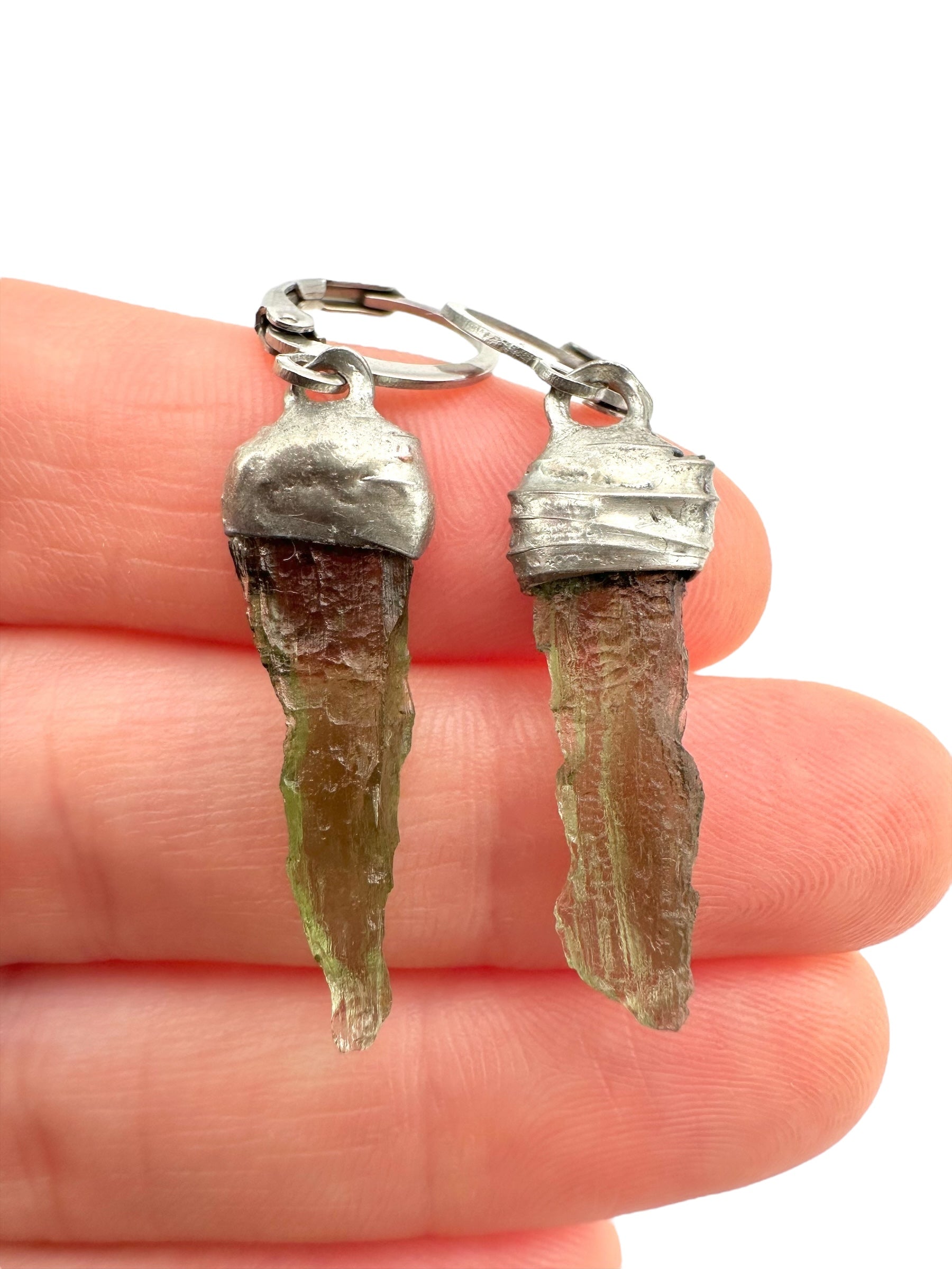 Moldavite earrings