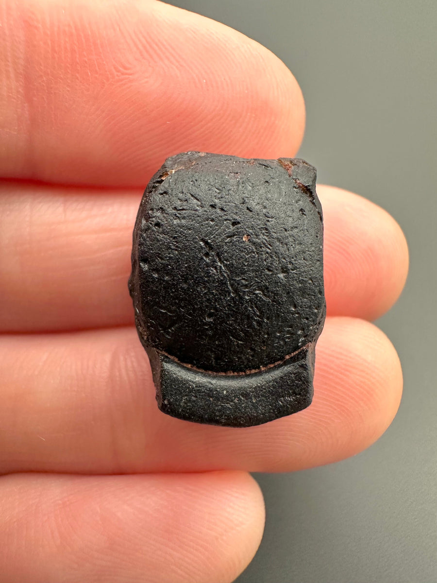 Australite grezzo a bottone nero con flangia visibile