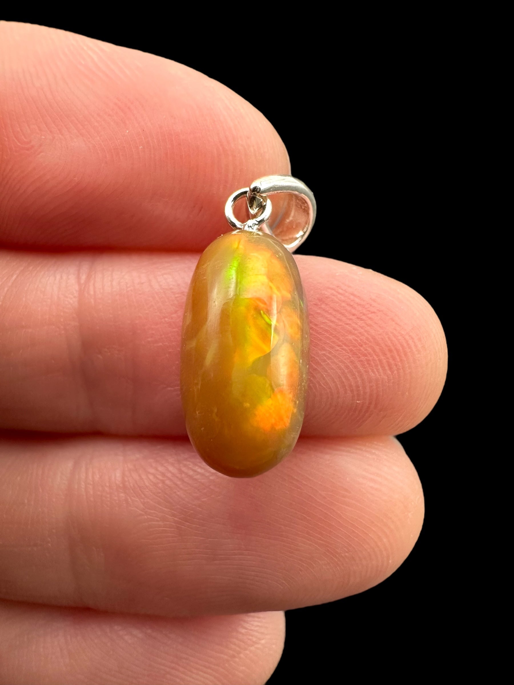 Silver faceted precious opal pendant - SP/OP028