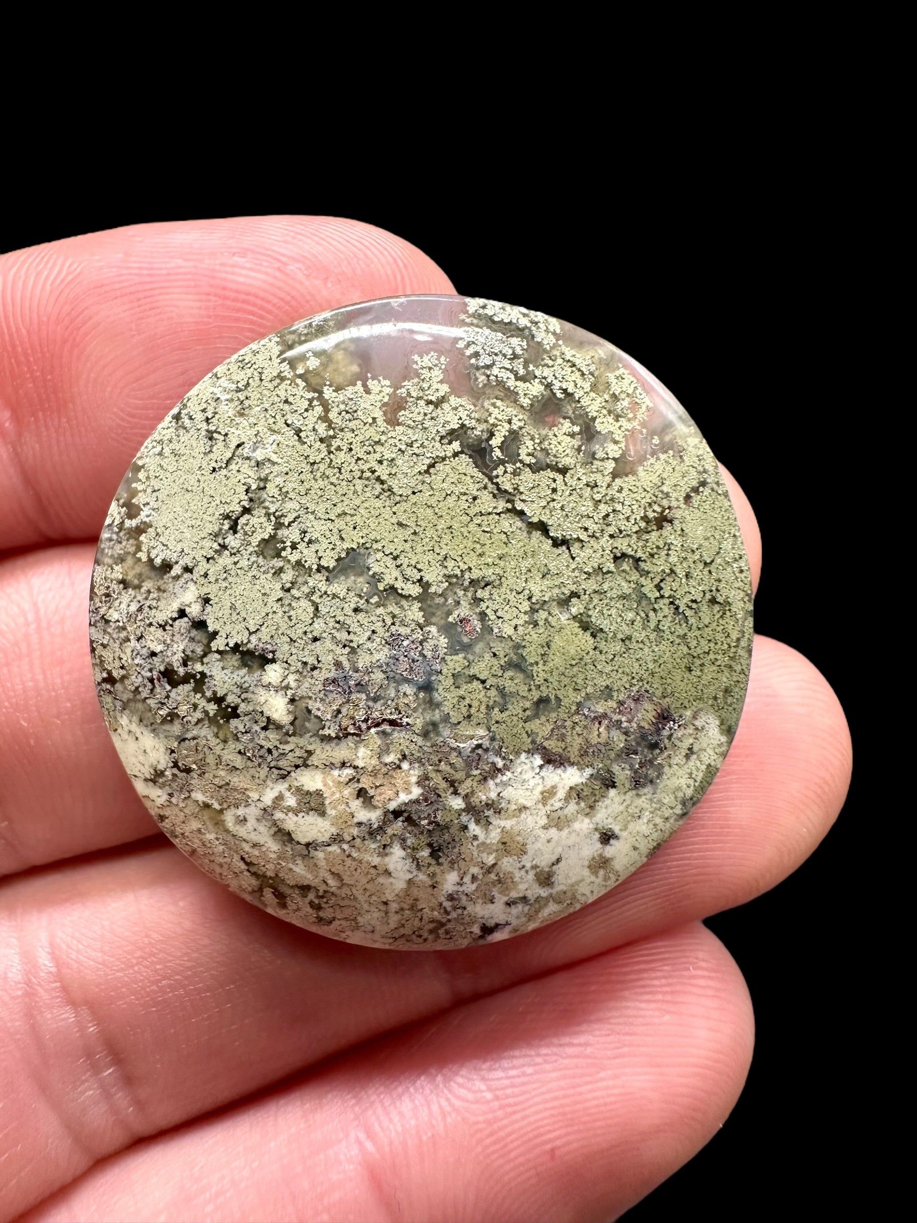 Moos agate cabochon – West Java, Indonesia