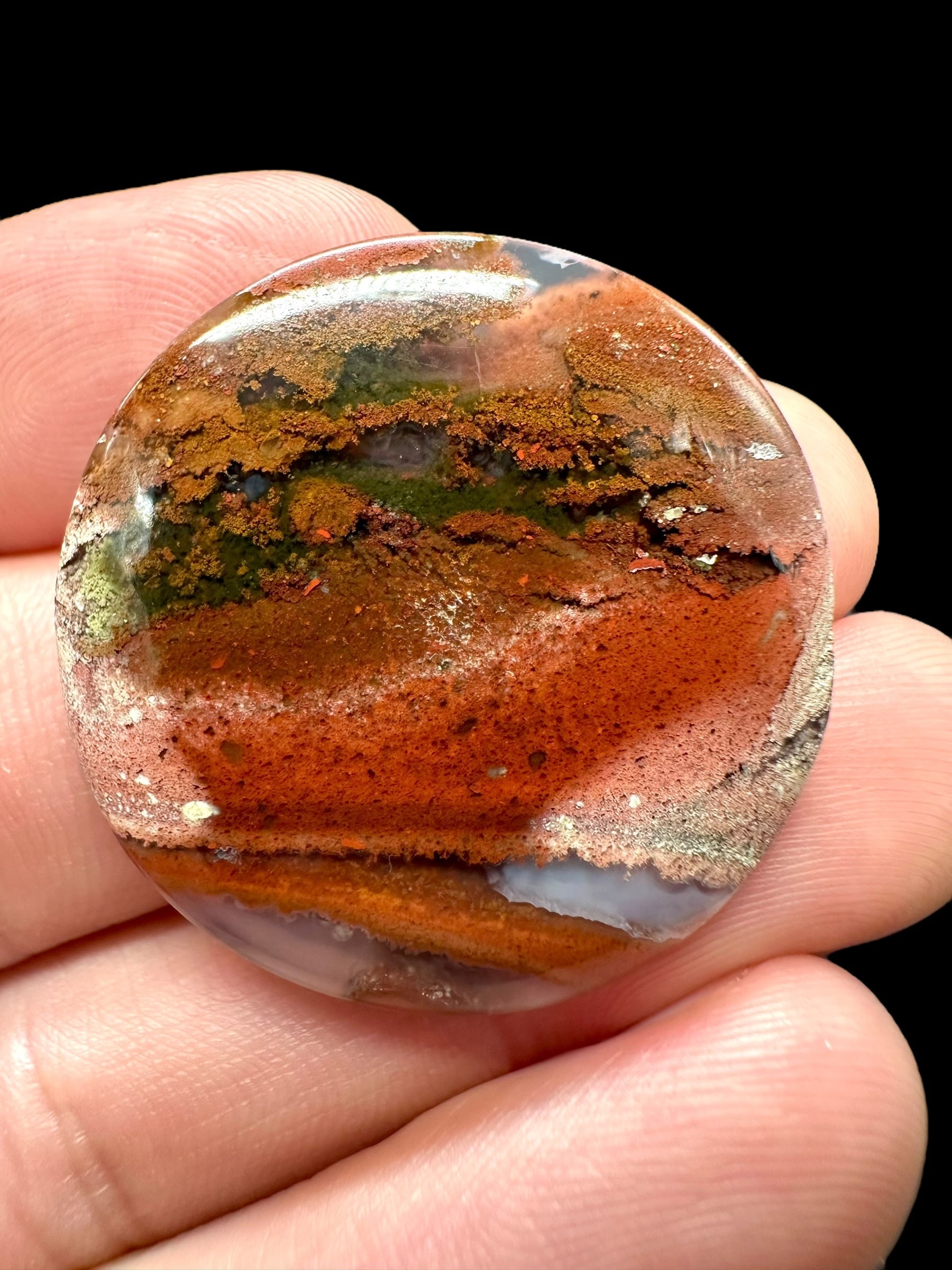 Moos agate cabochon – West Java, Indonesia