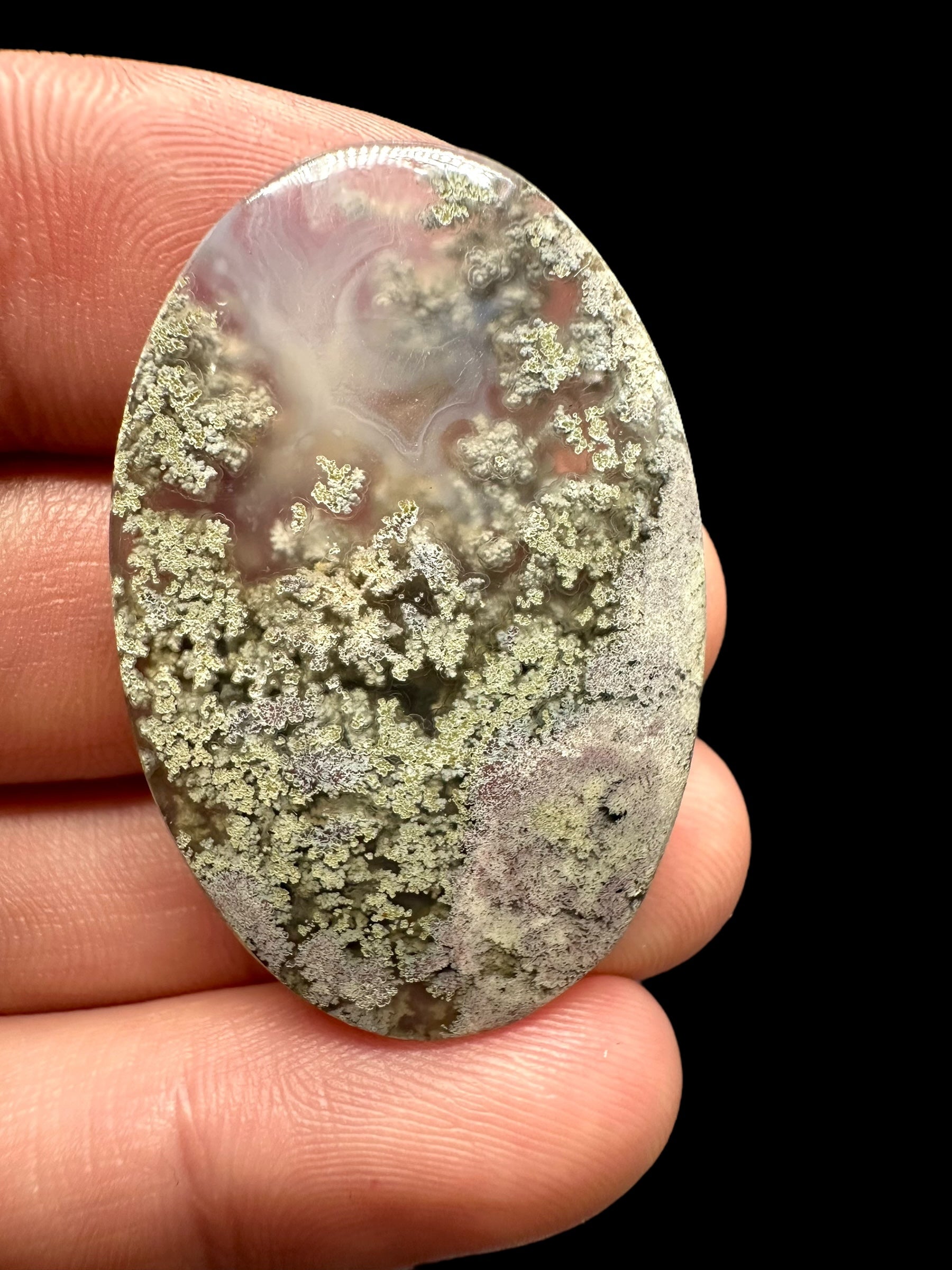 Moos agate cabochon – West Java, Indonesia