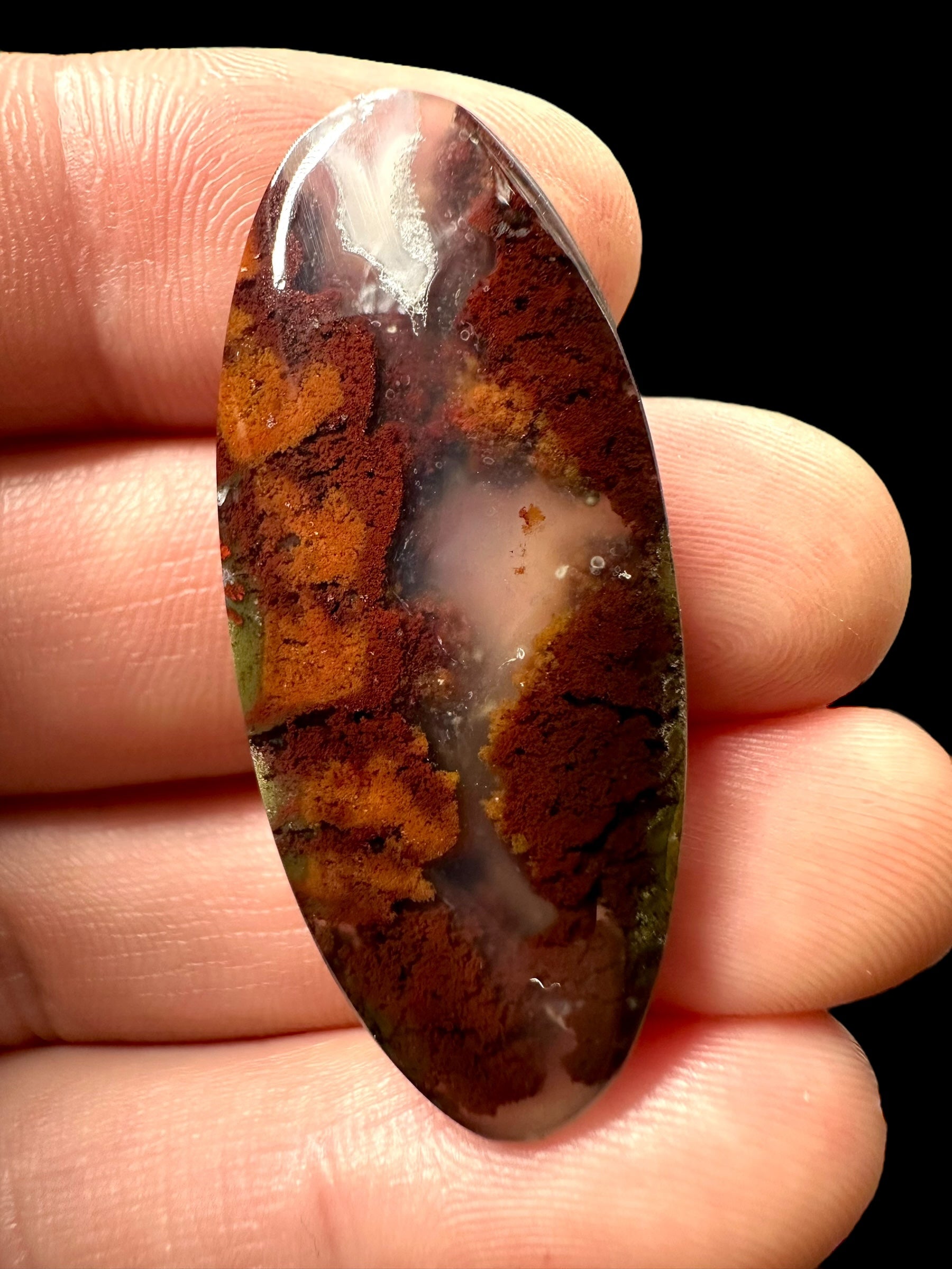 Moos agate cabochon – West Java, Indonesia