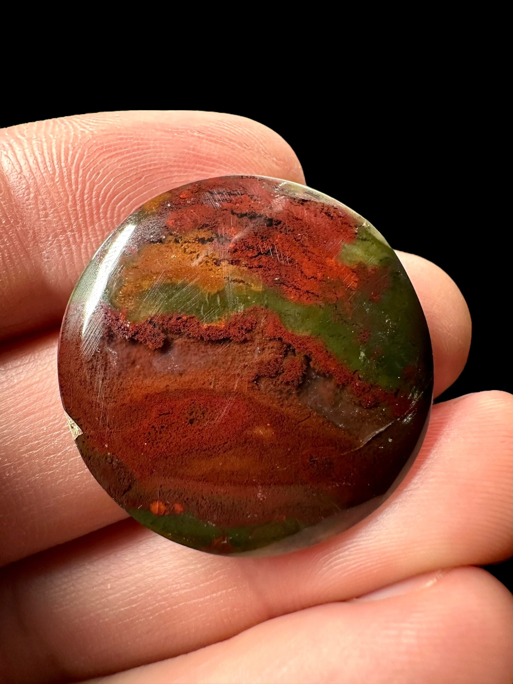 Moos agate cabochon – West Java, Indonesia