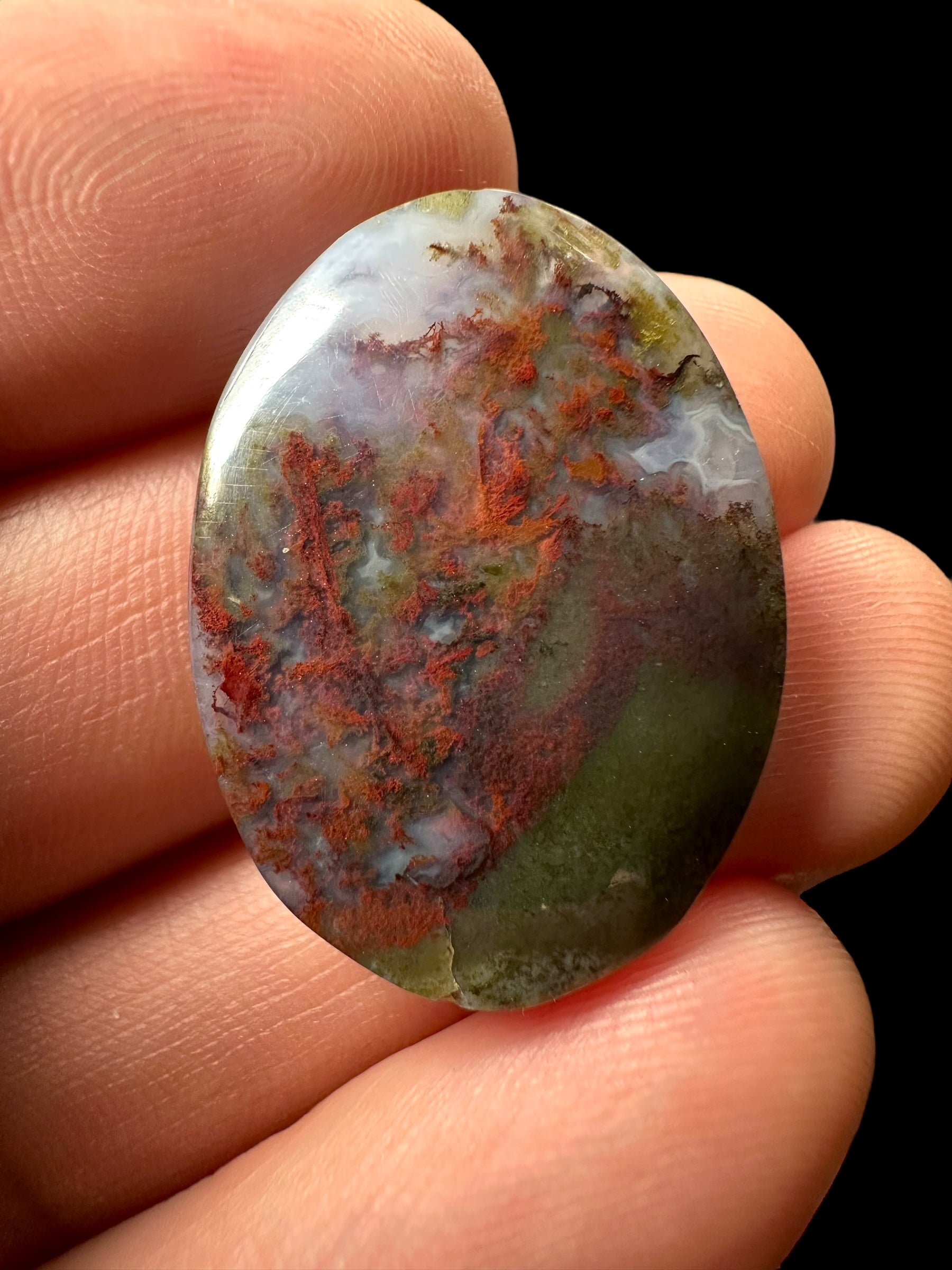 Moos agate cabochon – West Java, Indonesia