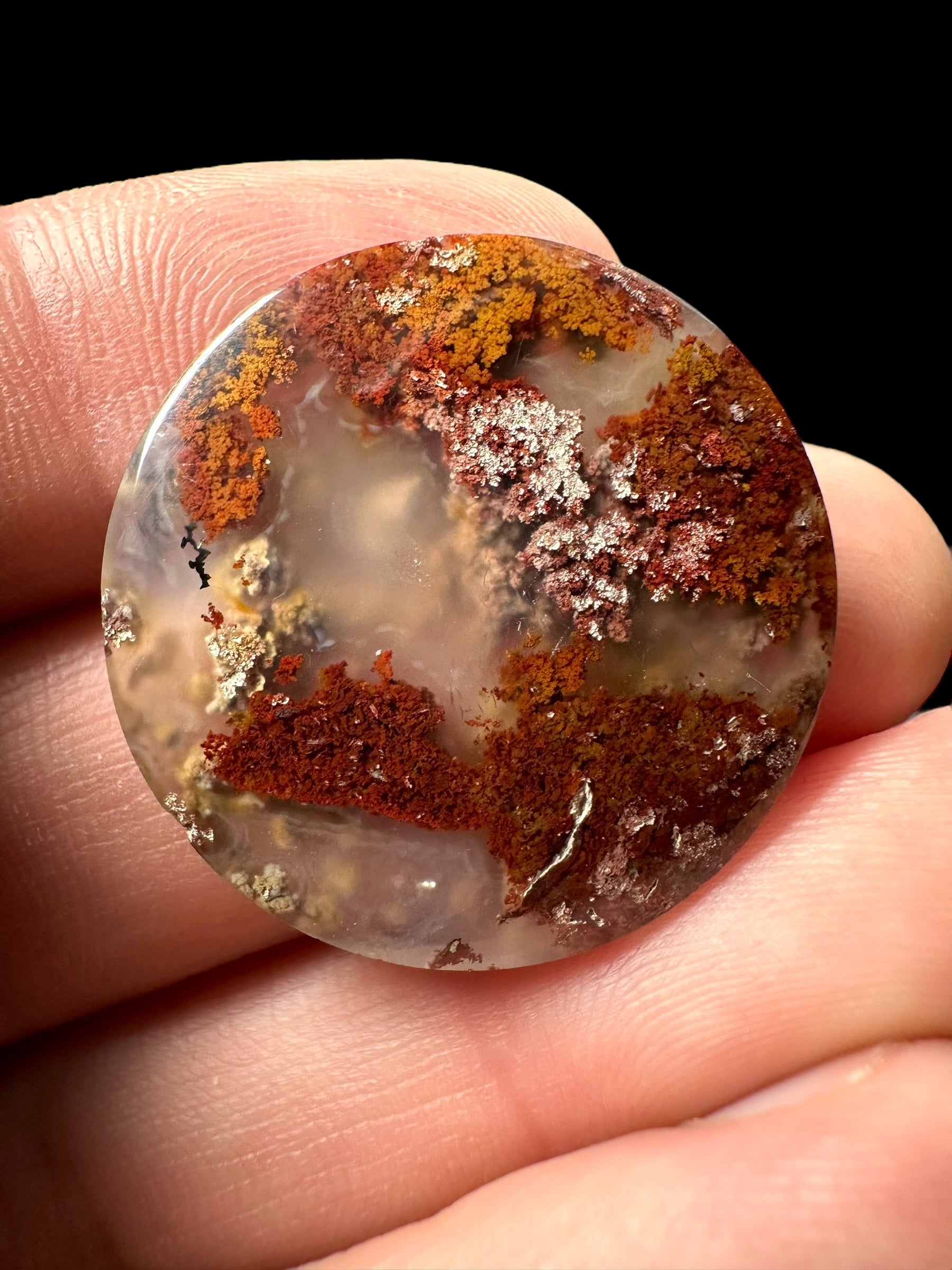 Moos agate cabochon – West Java, Indonesia