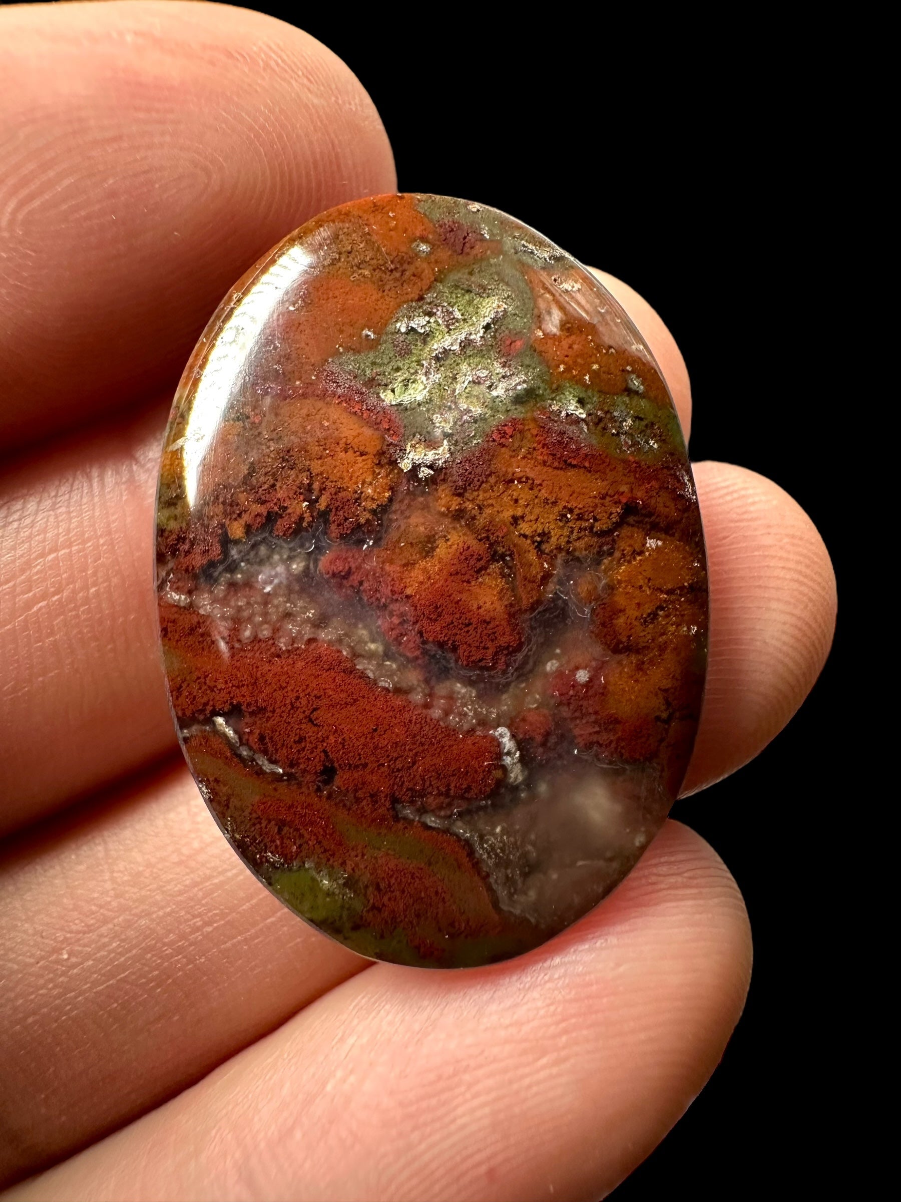 Moos agate cabochon – West Java, Indonesia