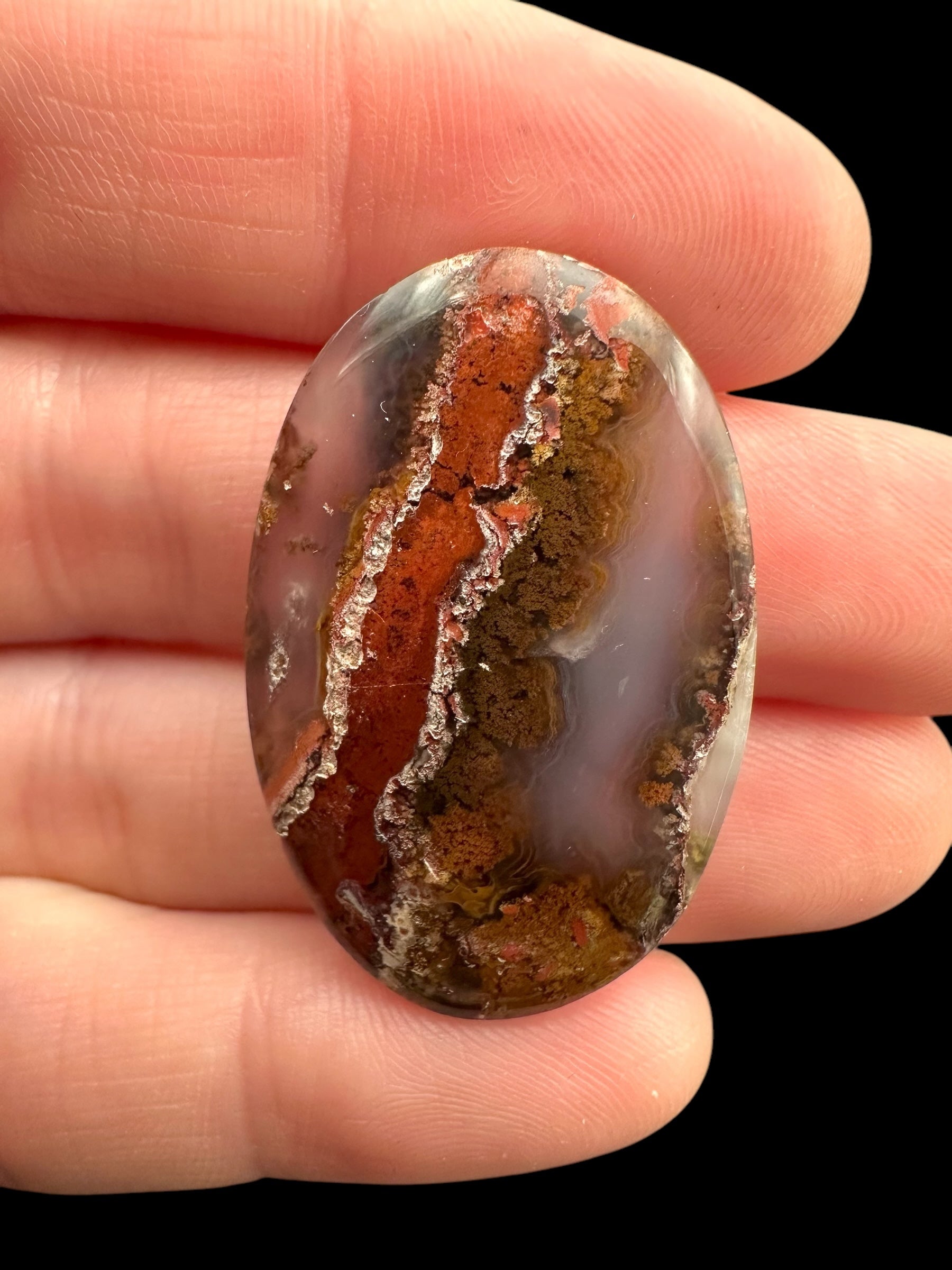 Moos agate cabochon – West Java, Indonesia