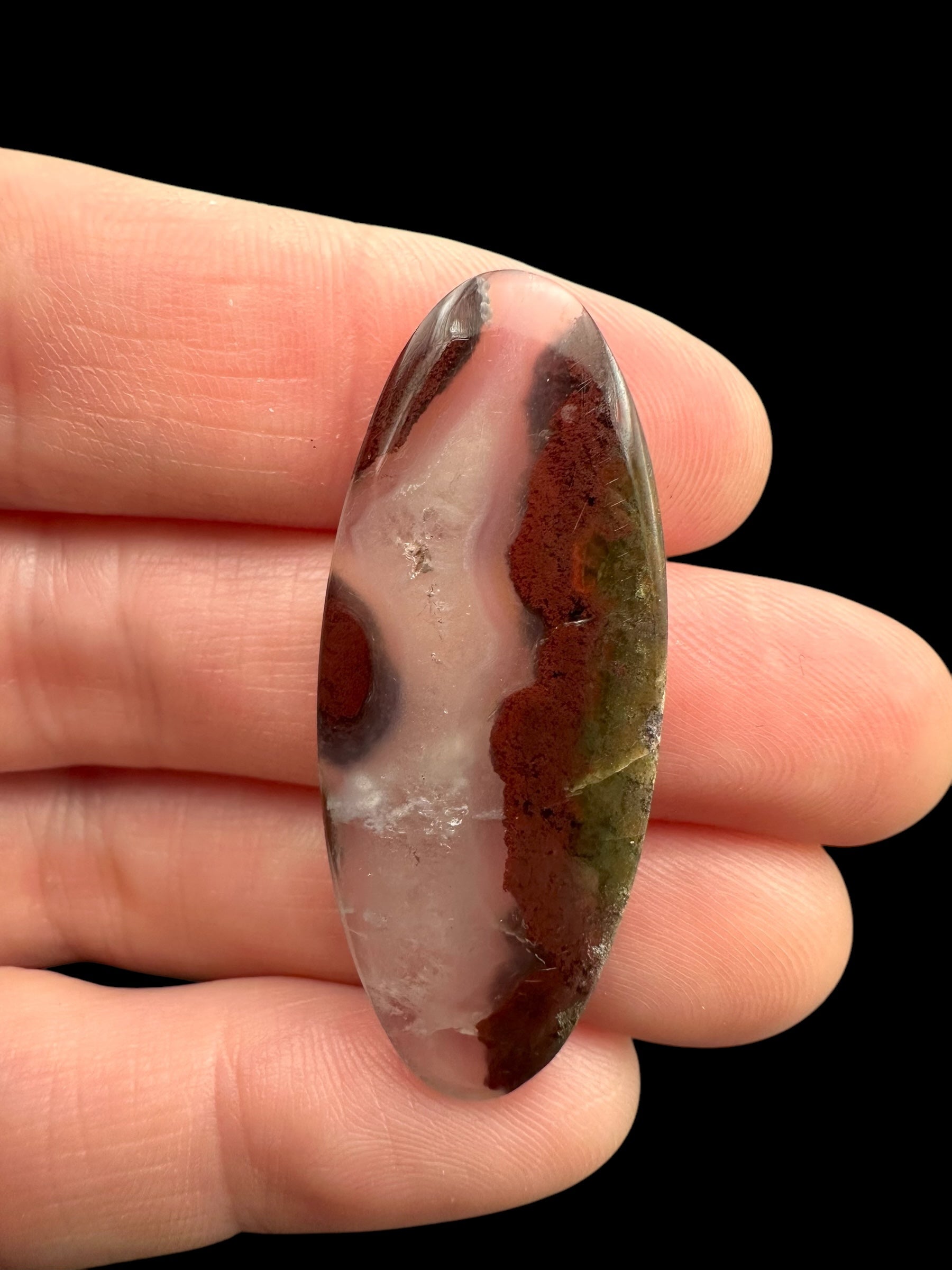 Moos agate cabochon – West Java, Indonesia
