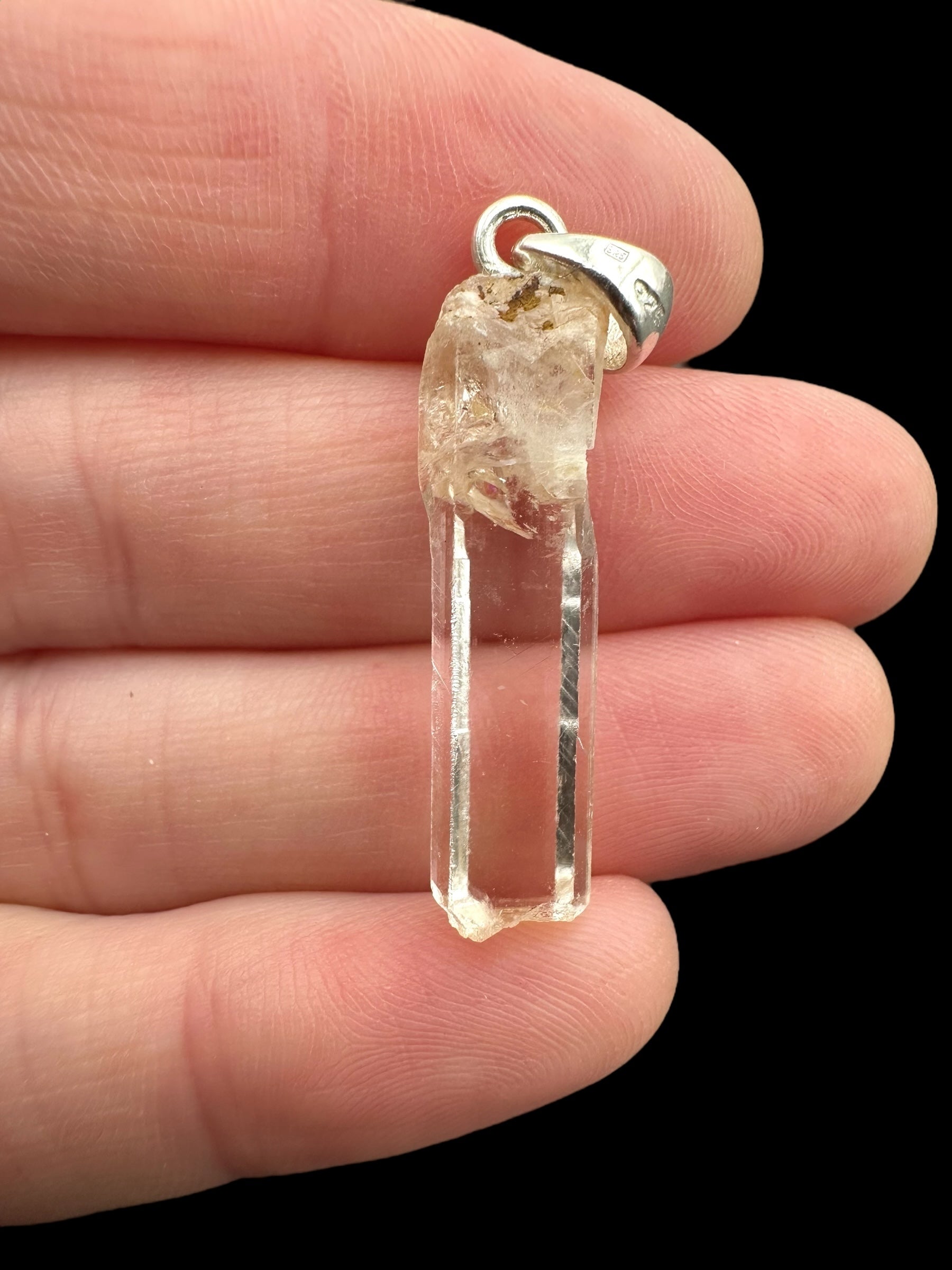 Silver aragonite pendant – Horenec, Czech Republic