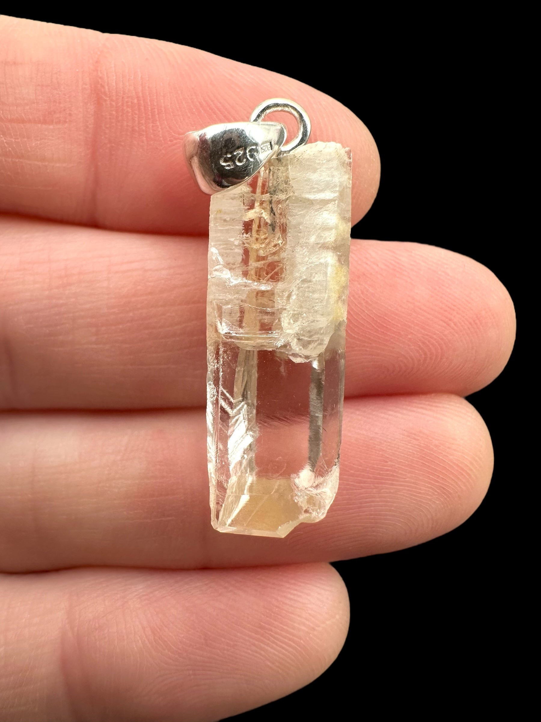 Silver aragonite pendant – Horenec, Czech Republic