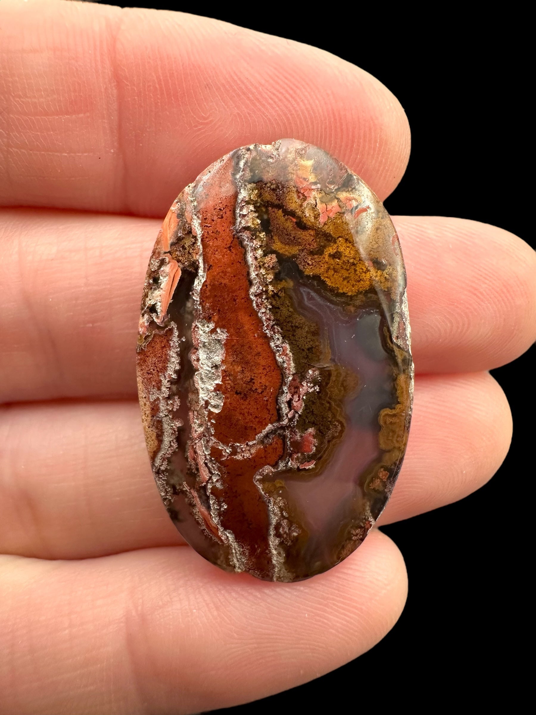 Moos agate cabochon – West Java, Indonesia