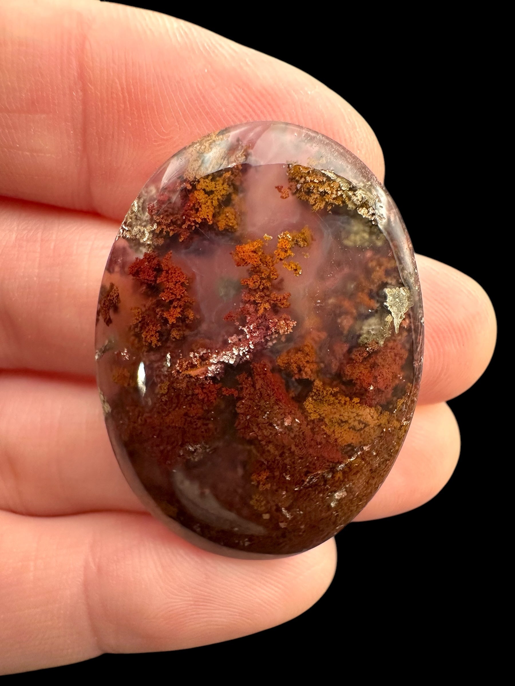 Moos agate cabochon – West Java, Indonesia
