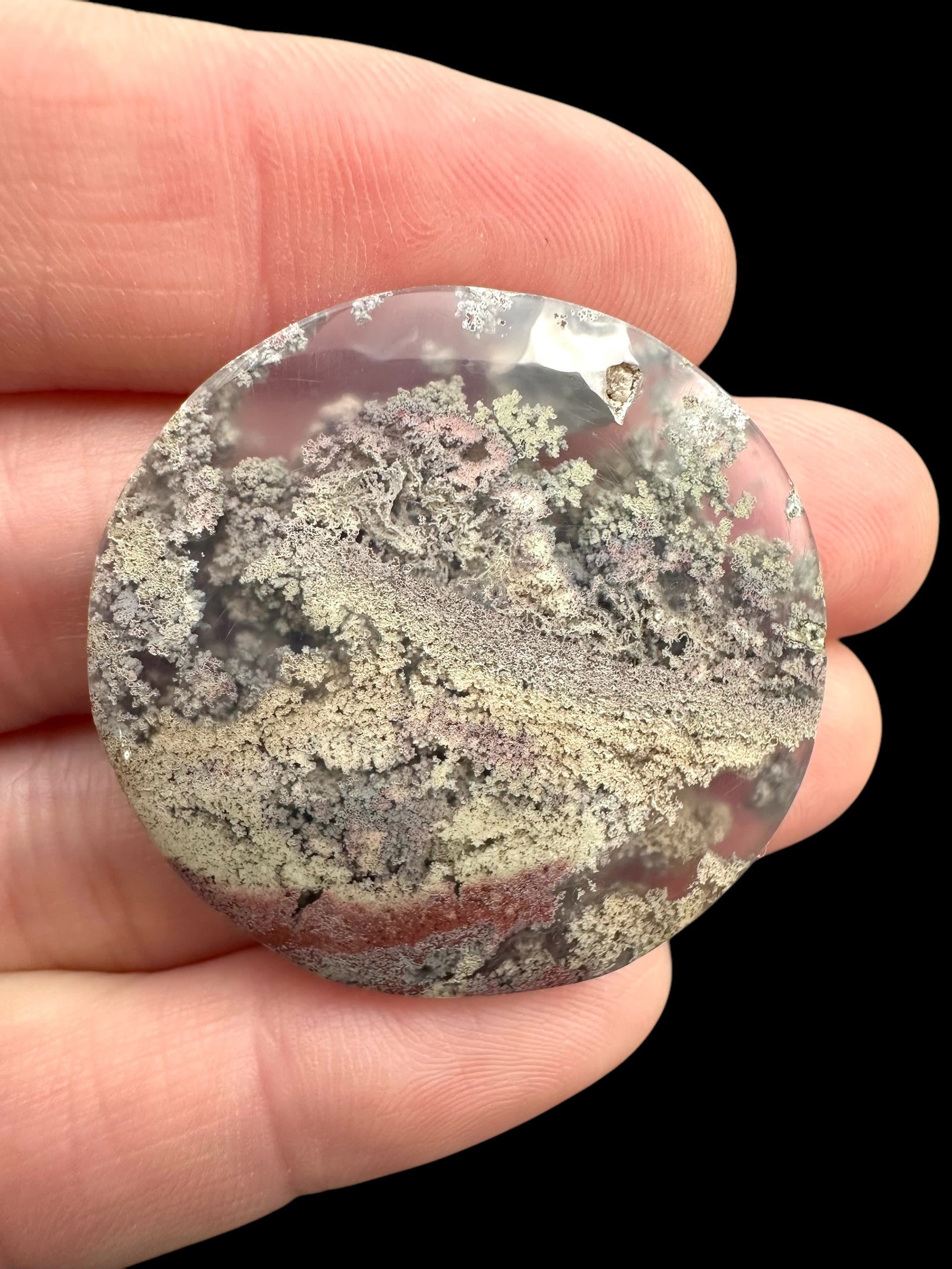 Moos agate cabochon – West Java, Indonesia