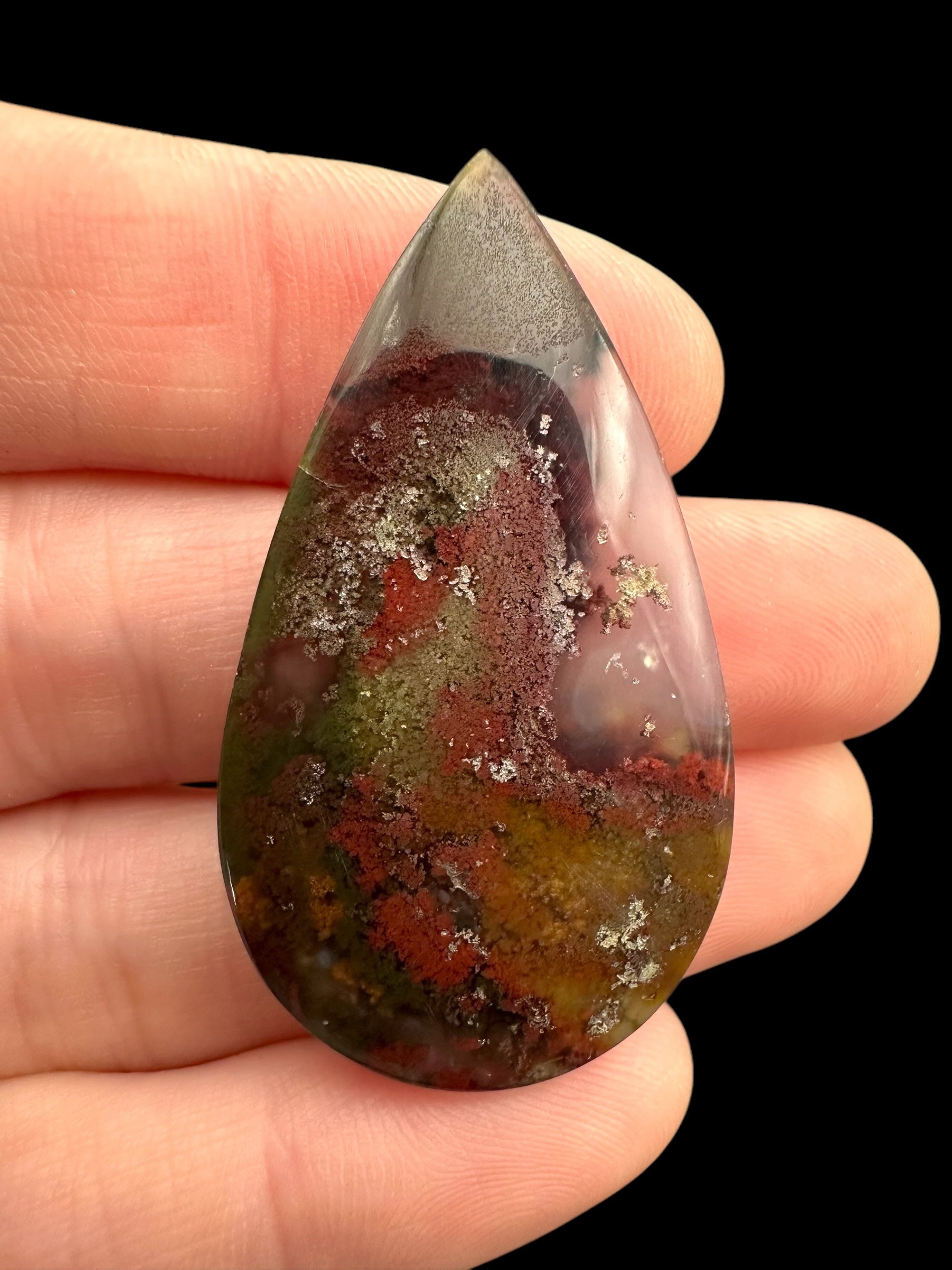 Moos agate cabochon – West Java, Indonesia