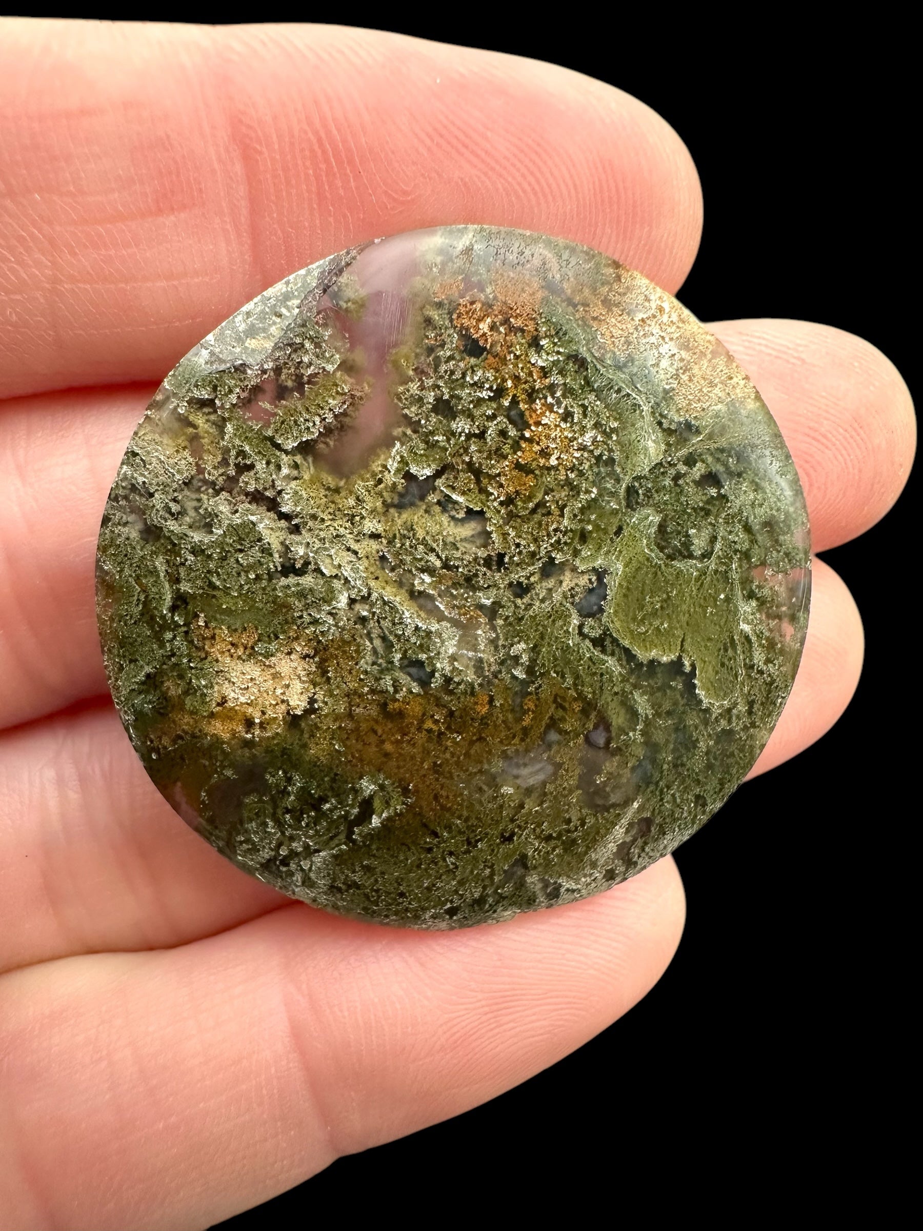 Moos agate cabochon – West Java, Indonesia