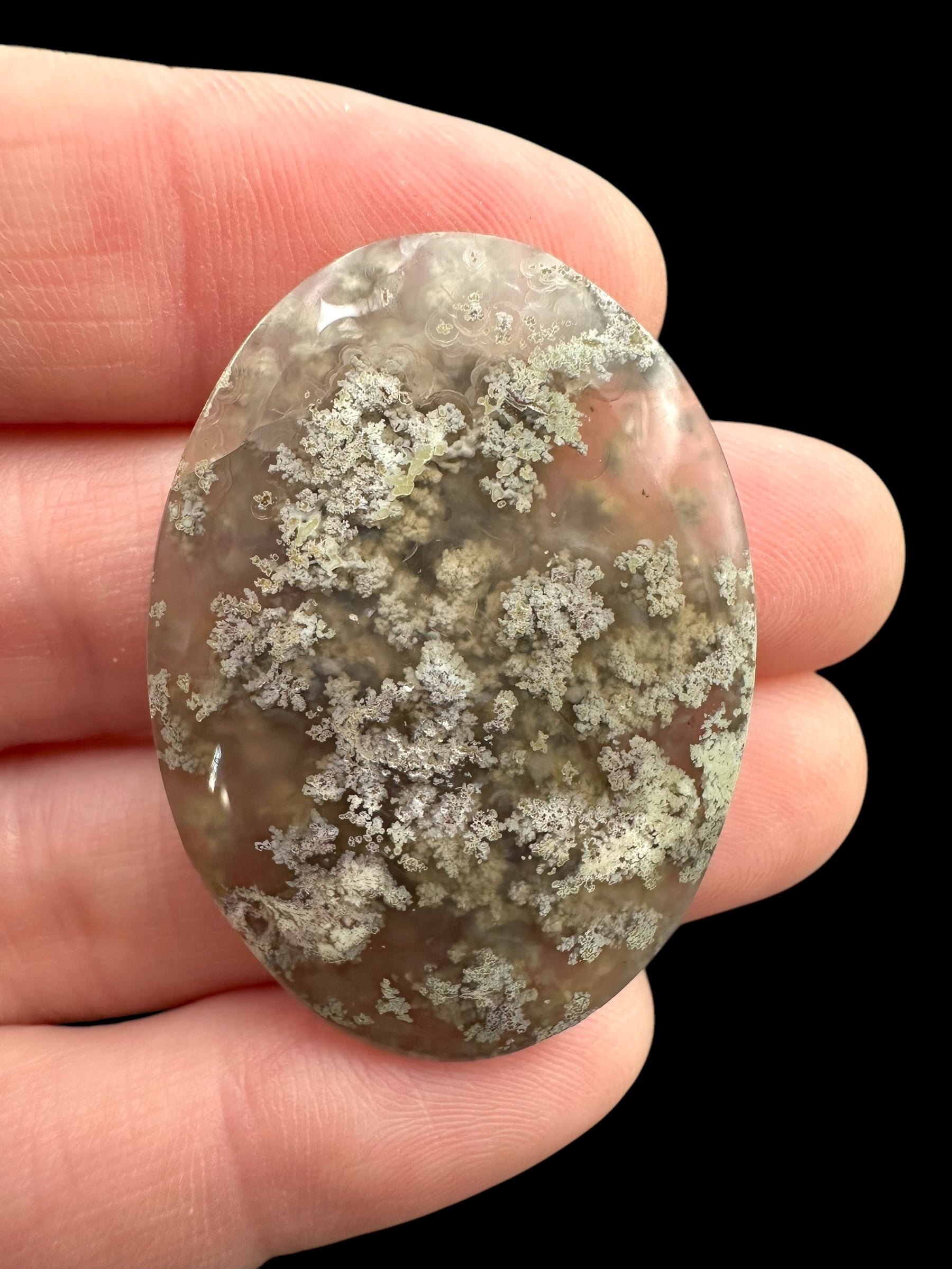 Moos agate cabochon – West Java, Indonesia