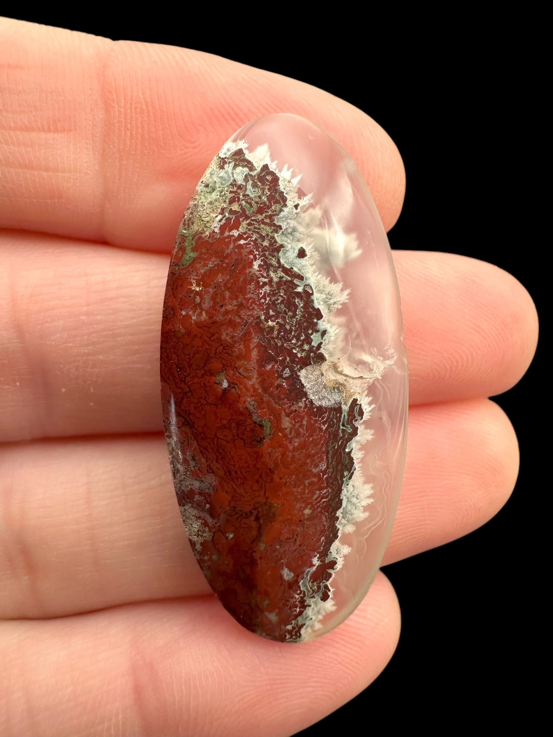 Moos agate cabochon – West Java, Indonesia