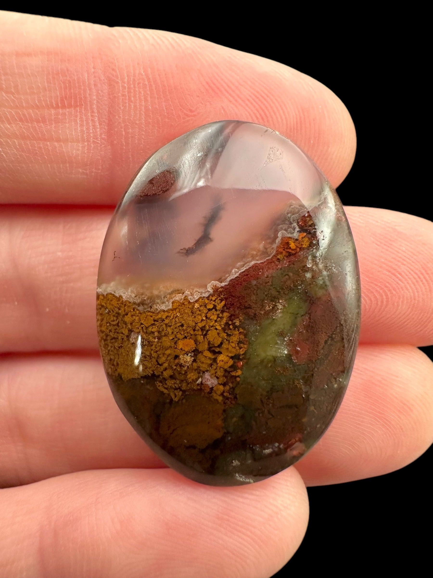 Moos agate cabochon – West Java, Indonesia