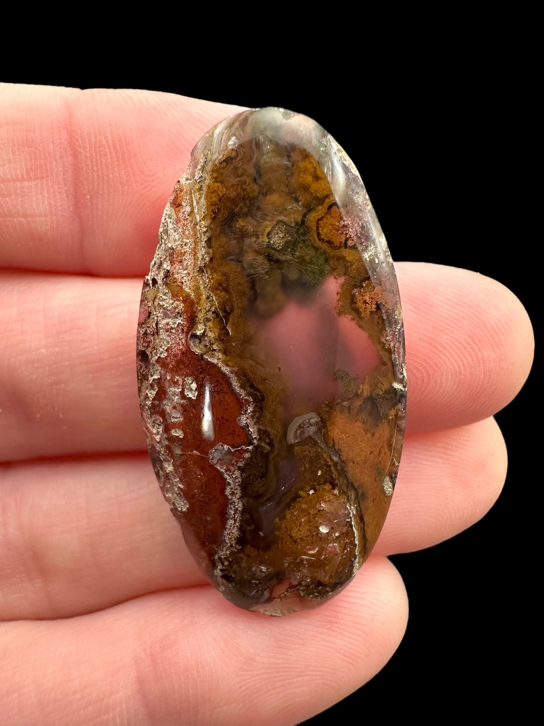 Moos agate cabochon – West Java, Indonesia