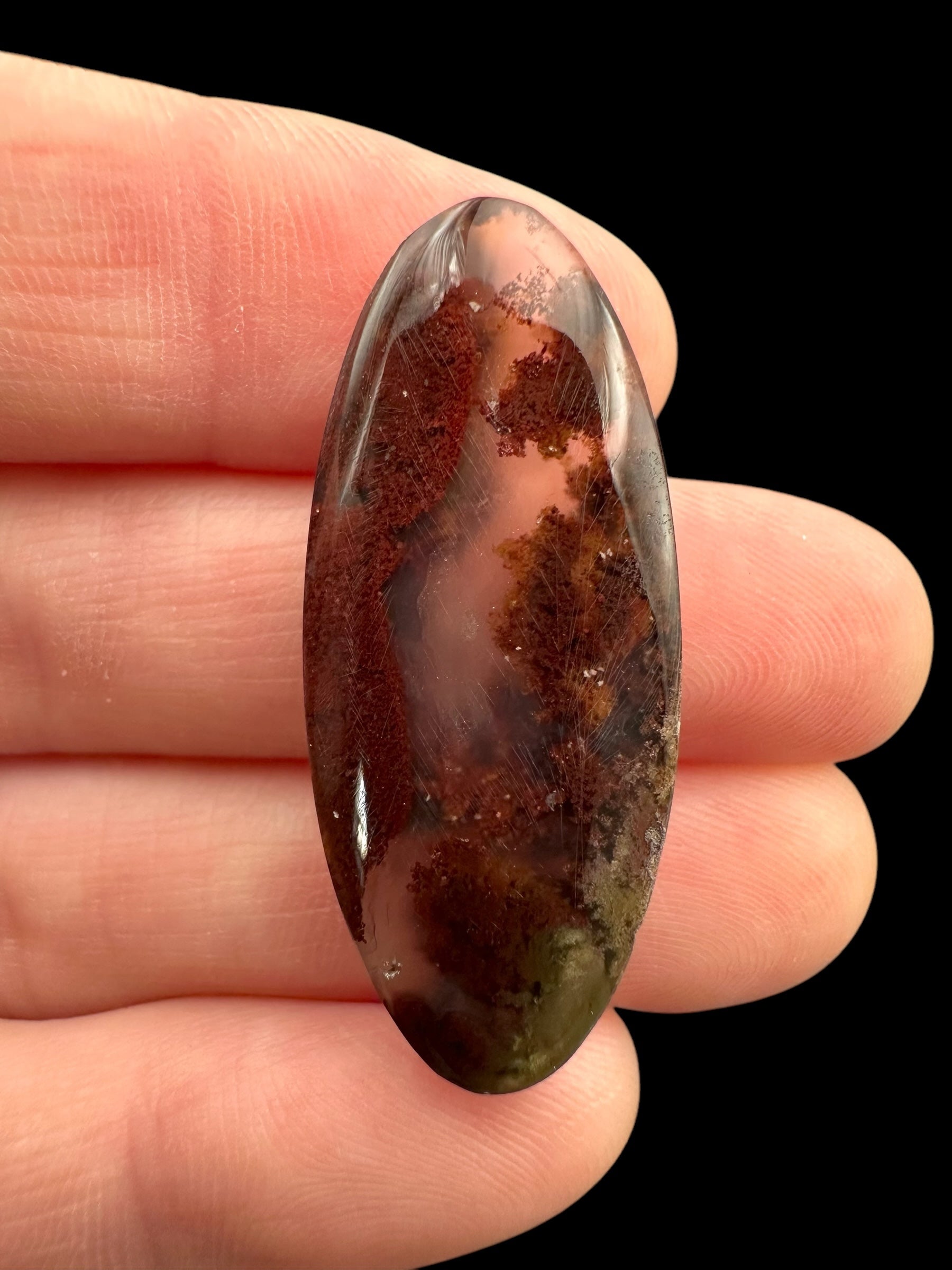 Moos agate cabochon – West Java, Indonesia