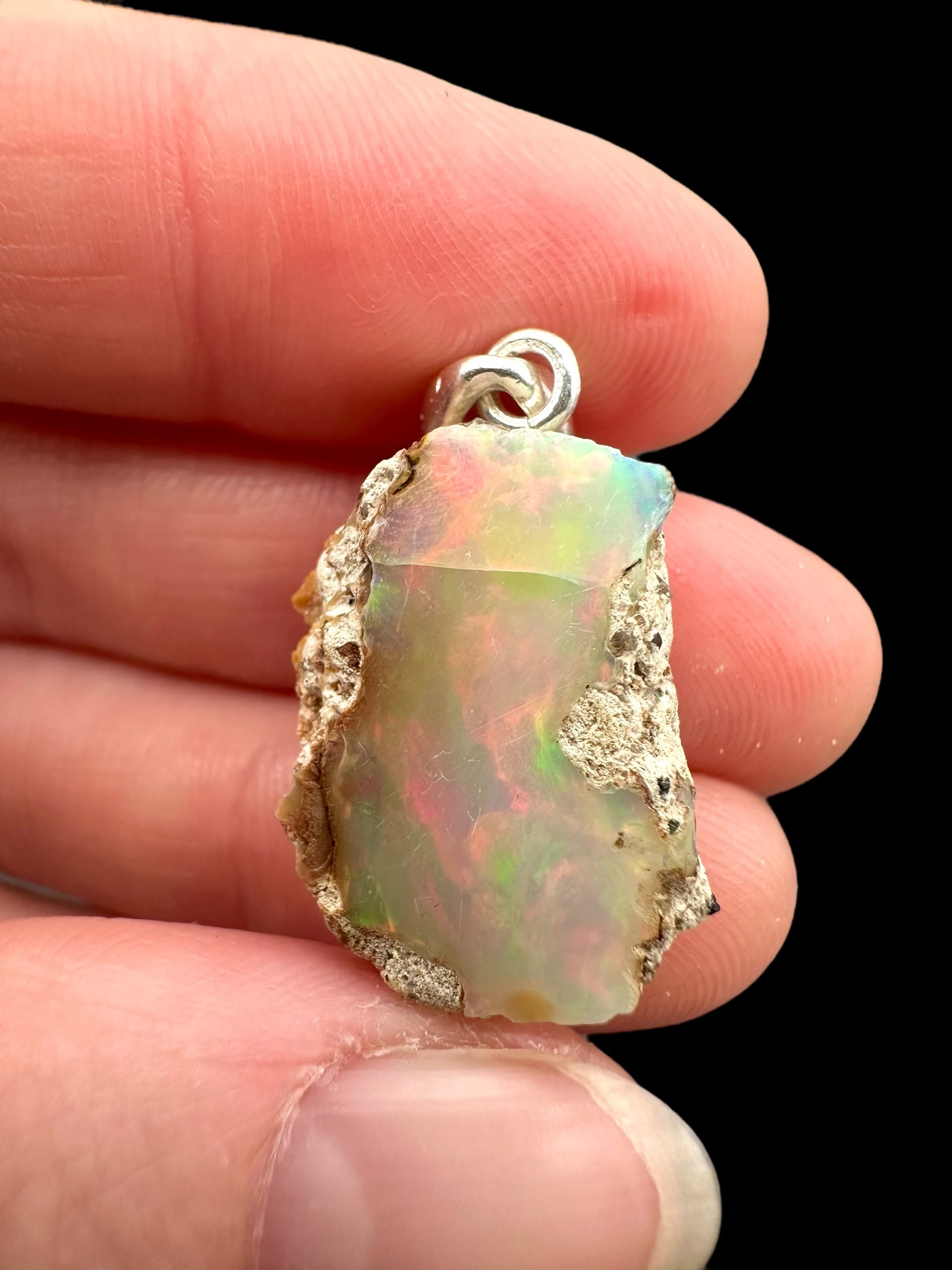 Silver precious opal pendant - SP/OP030