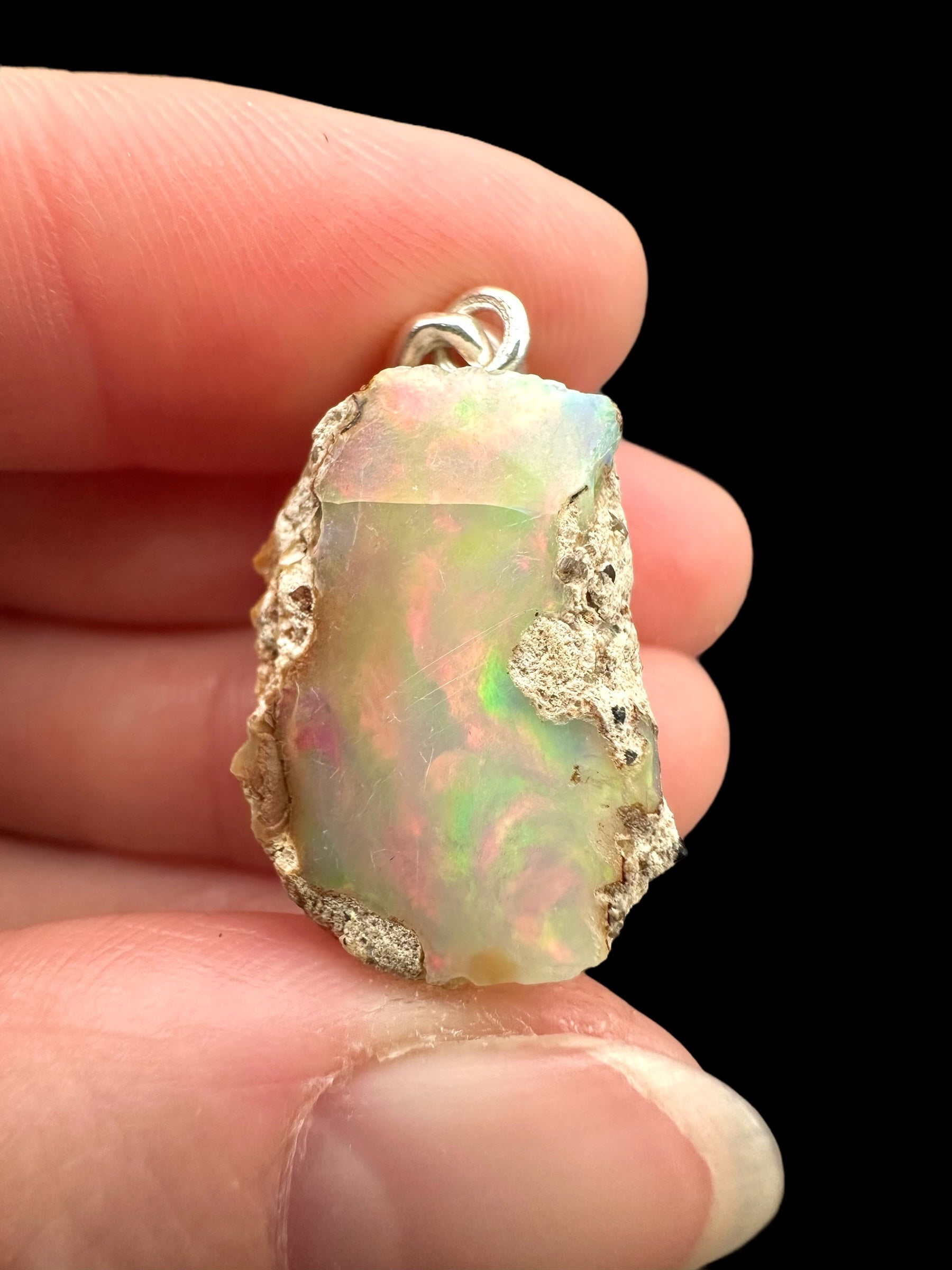 Silver precious opal pendant - SP/OP030