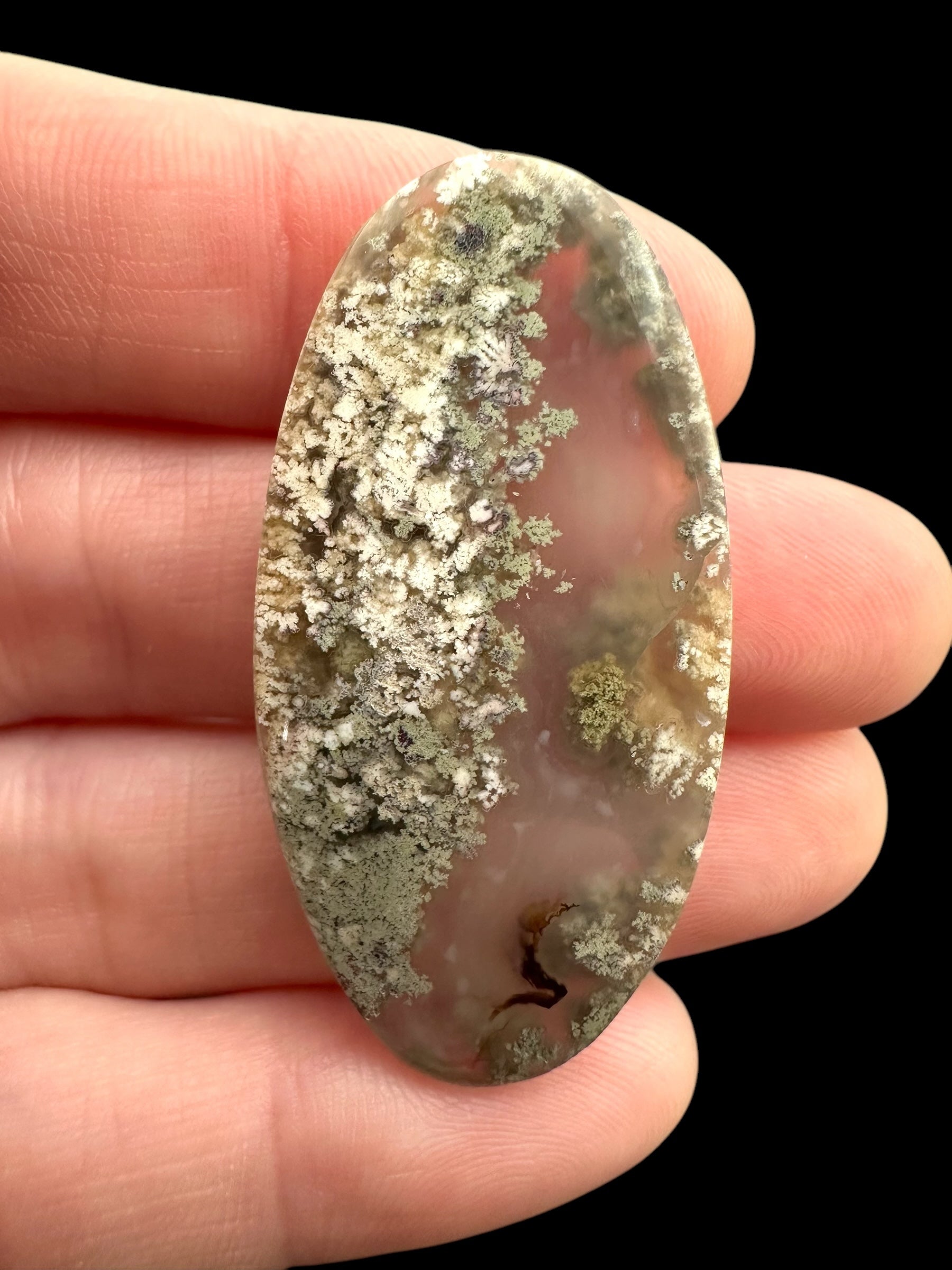 Moos agate cabochon – West Java, Indonesia