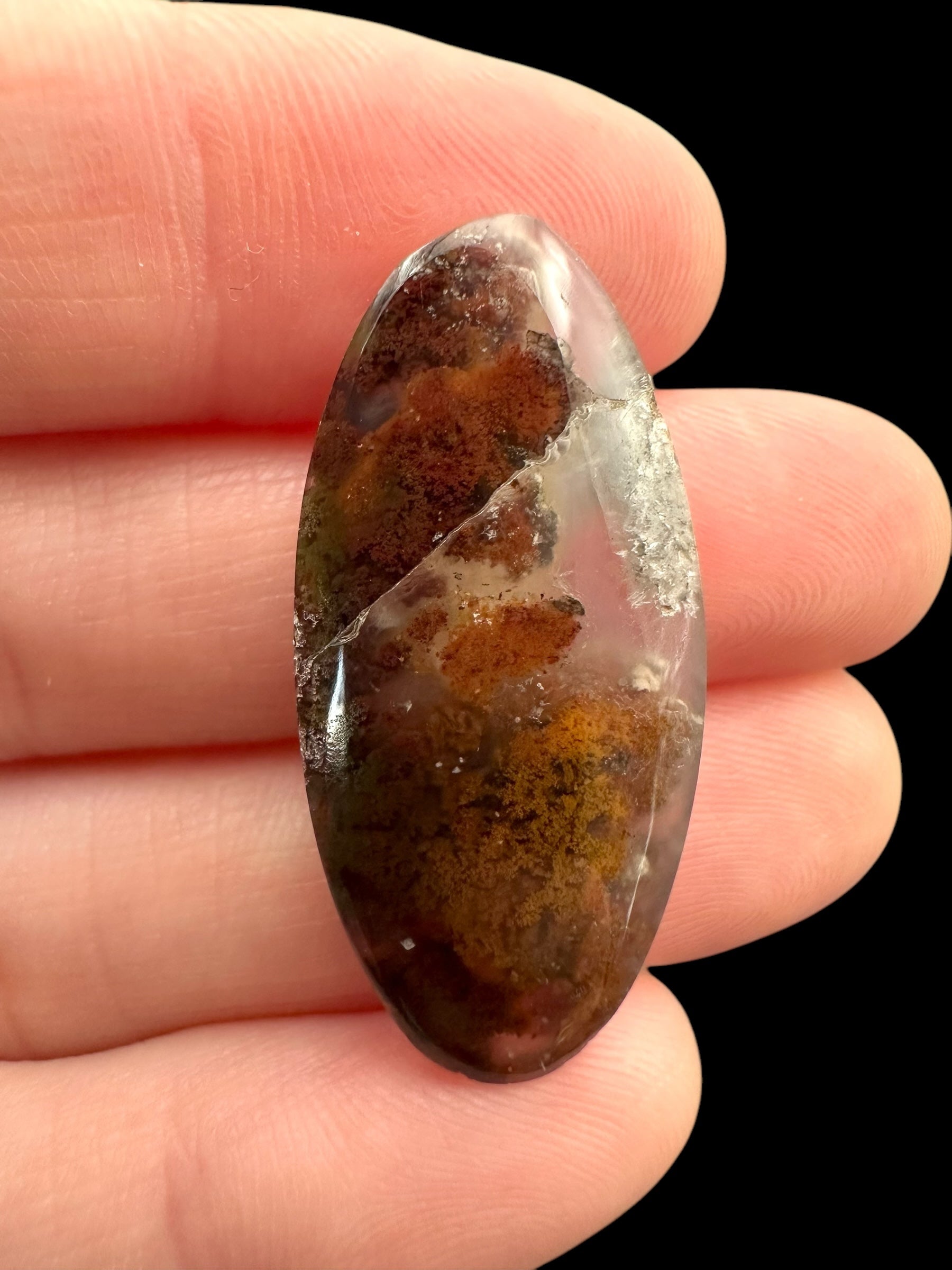 Moos agate cabochon – West Java, Indonesia