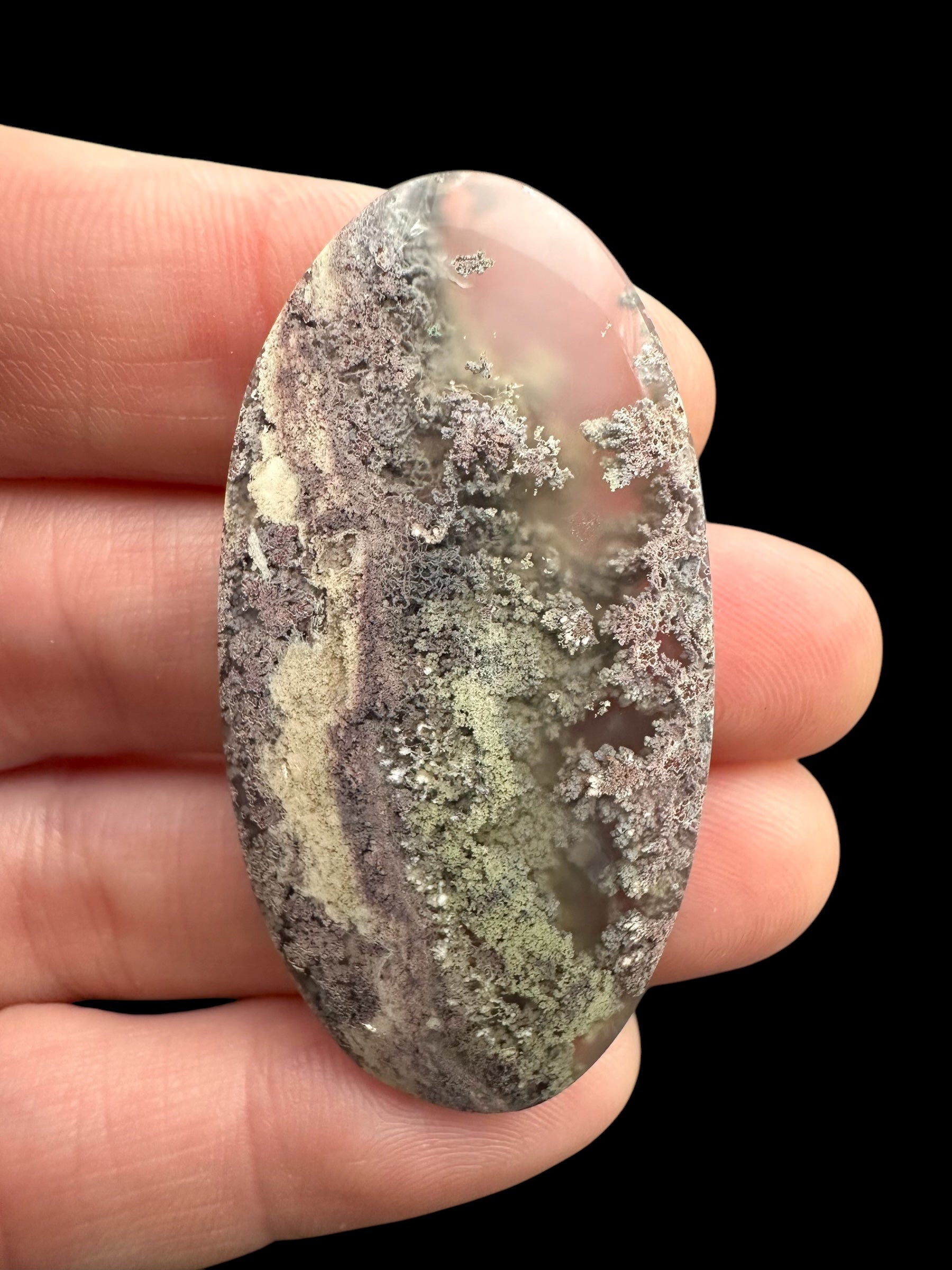 Moos agate cabochon – West Java, Indonesia