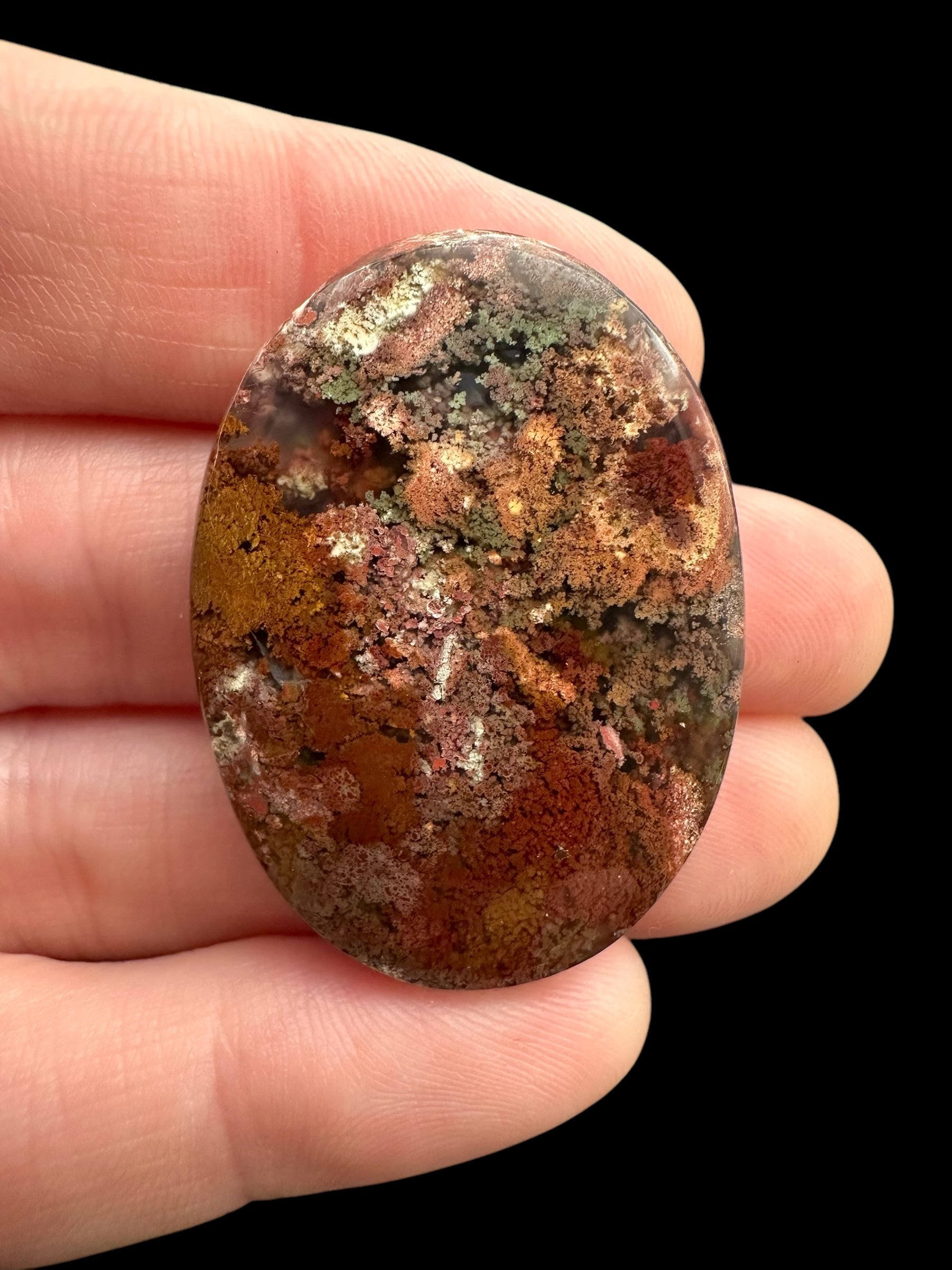 Moos agate cabochon – West Java, Indonesia